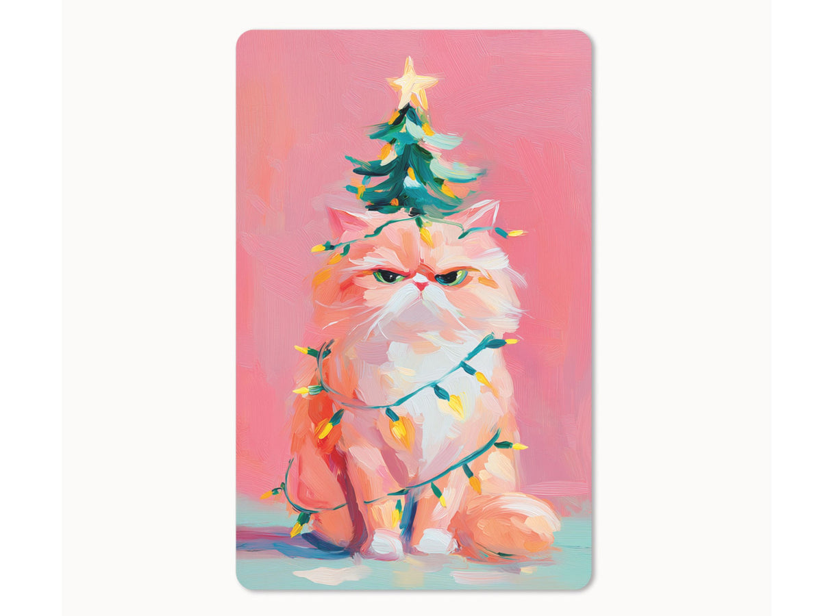 Weihnachtskarte Lunacard Grumpy Christmas Cat