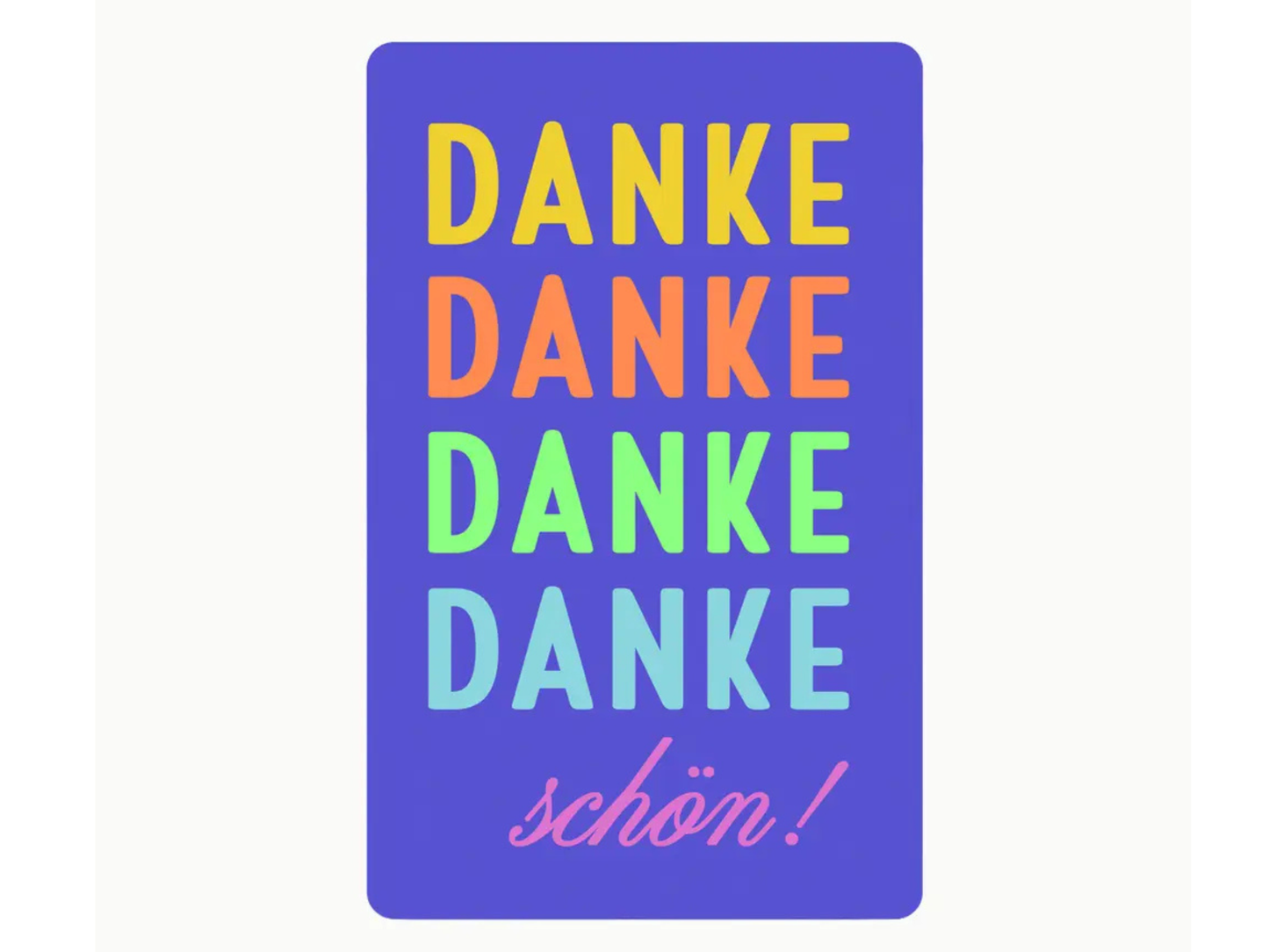Postkarte Lunacard Danke Danke Danke