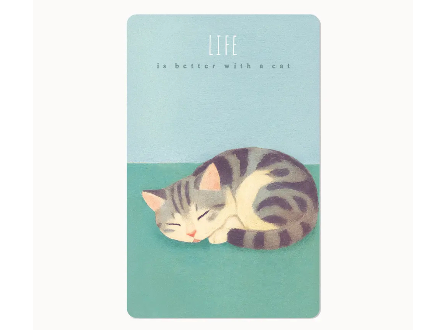 Postkarte Lunacard Life is better with a cat