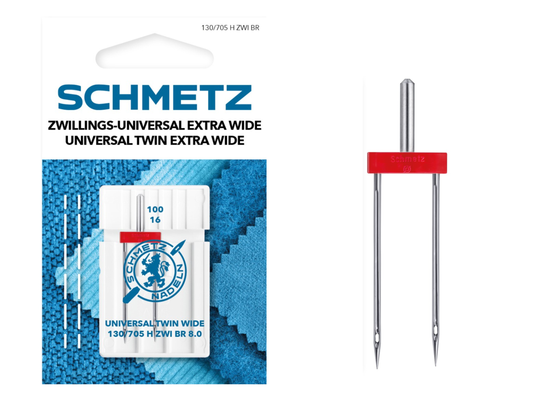 SCHMETZ Nähmaschinennadel Zwillings-Universal Extra breit 6.0/100