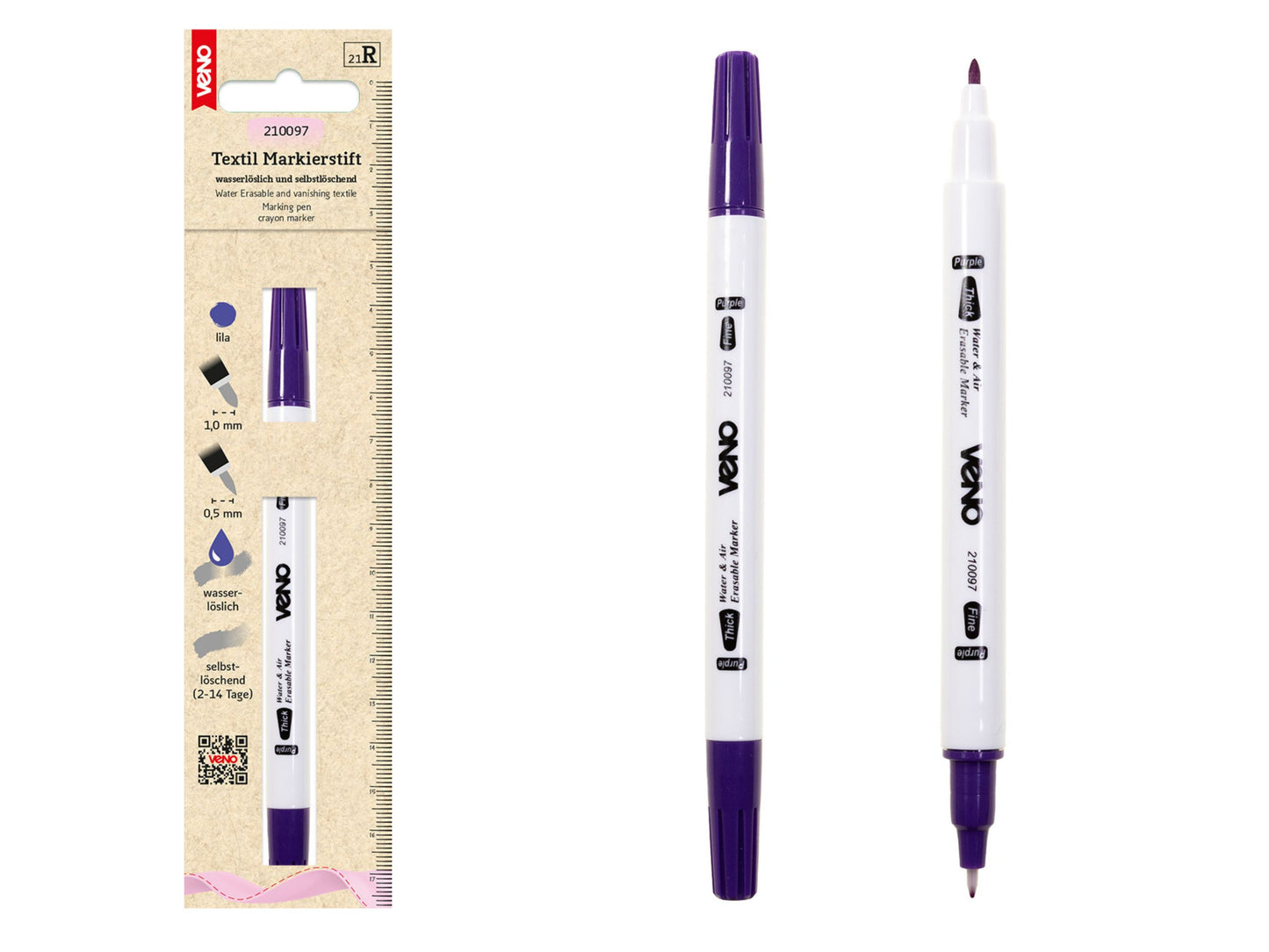 VENO Textil-Markierstift fein und breit