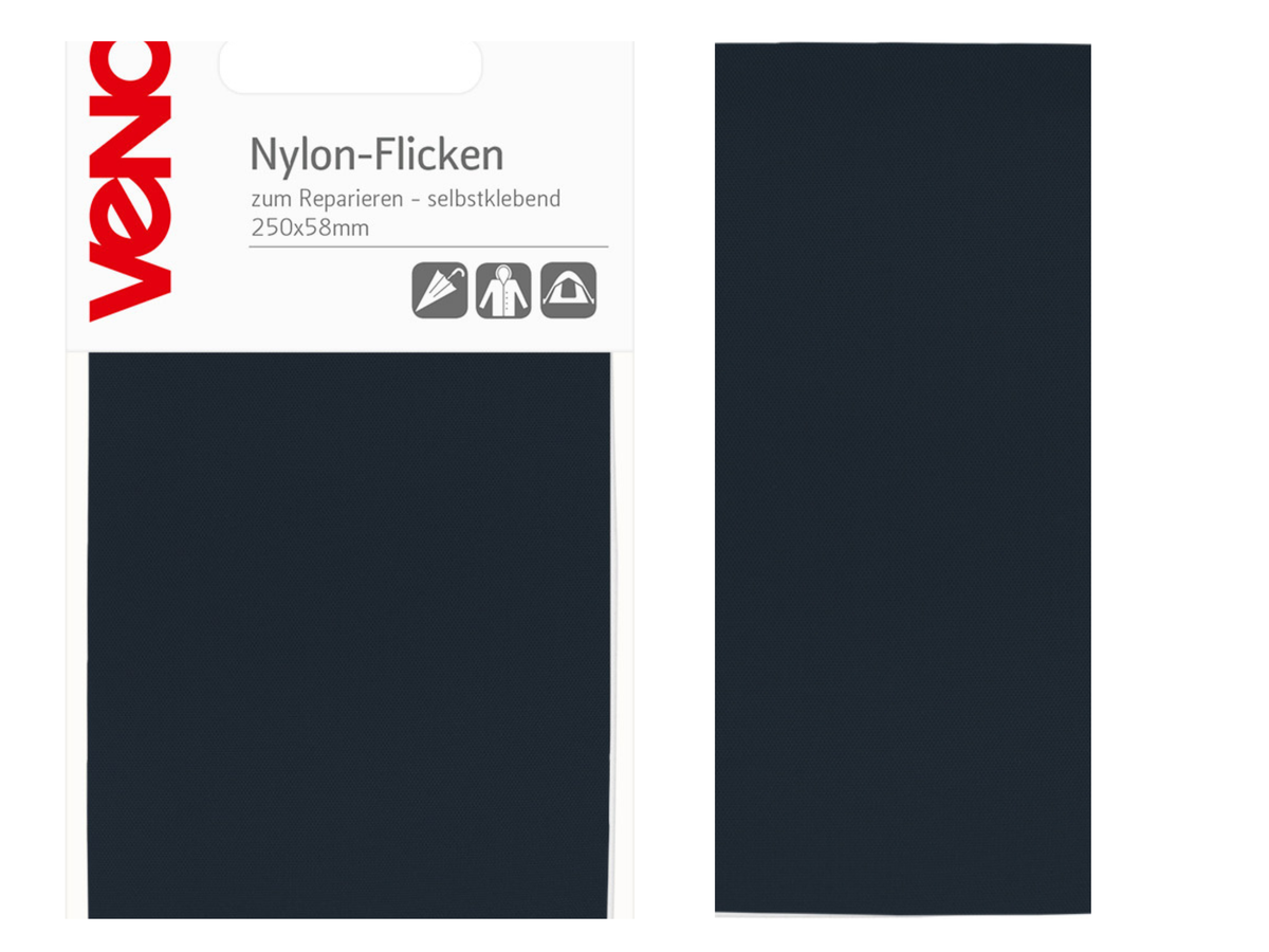 VENO Nylon selbstklebender Flickstoff-Streifen Dunkelblau
