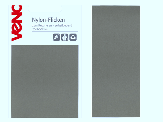 VENO Nylon selbstklebender Flickstoff-Streifen Mittelgrau