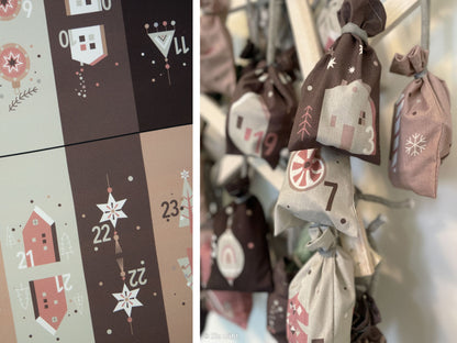 Adventskalender 24 Säckchen Stoffpanel