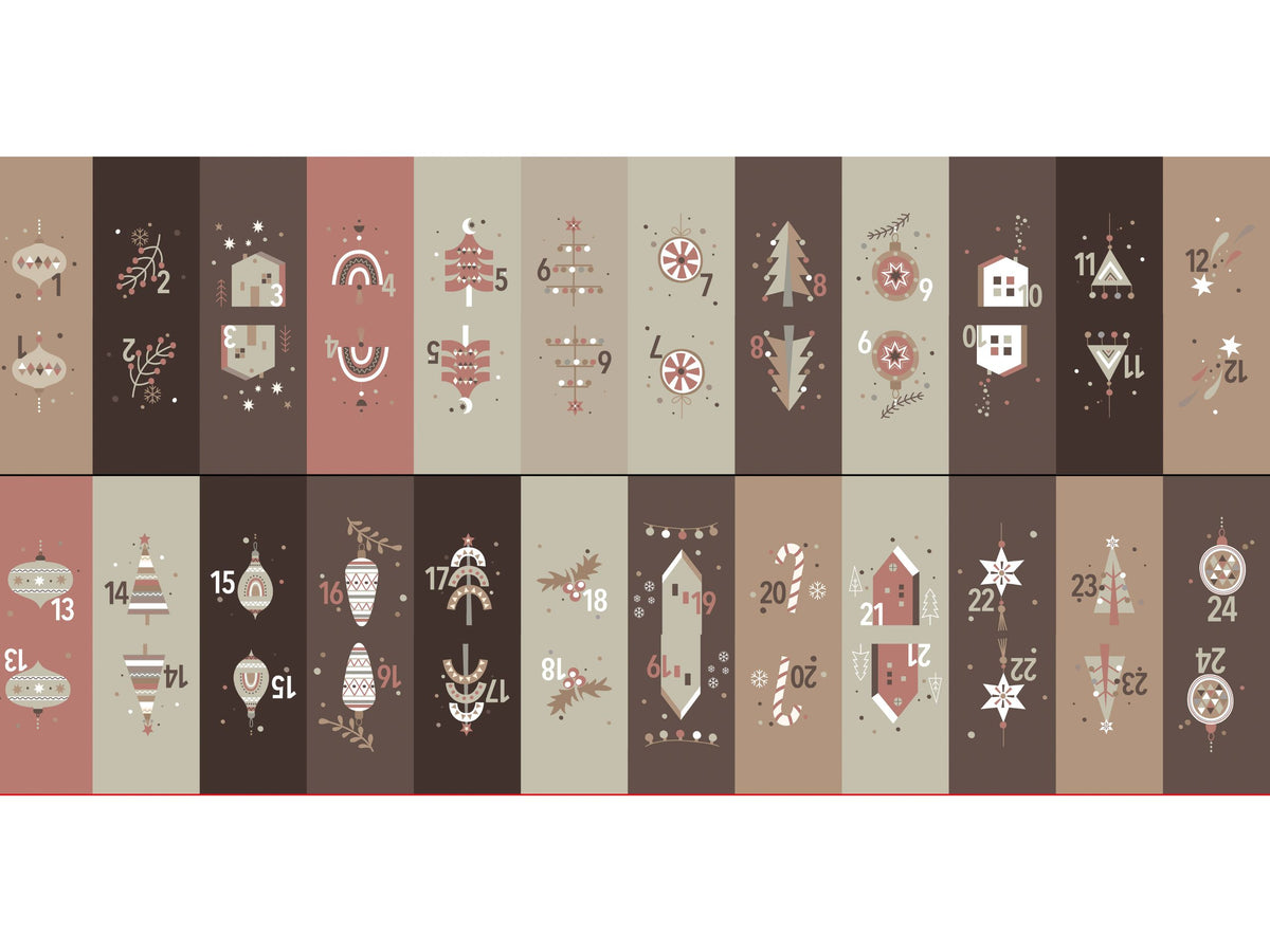 Adventskalender 24 Säckchen Stoffpanel