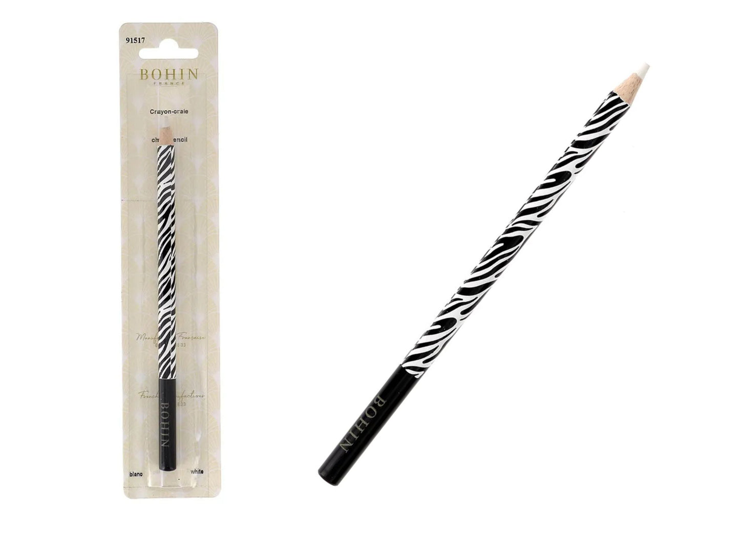 BOHIN Weißer Kreidestift Zebra auswaschbar