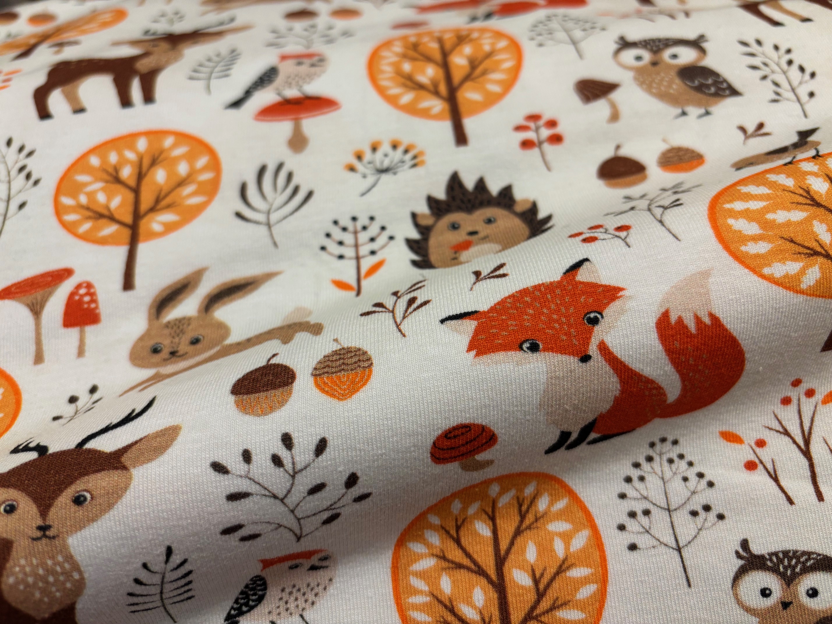 Kinderjersey Waldtiere Naturweiß Fräulein von Julie