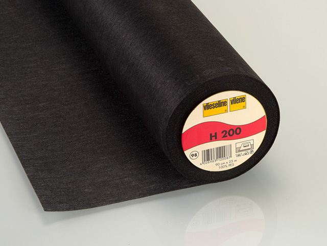H200 Bügeleinlage Softline, schwarz, 90 cm