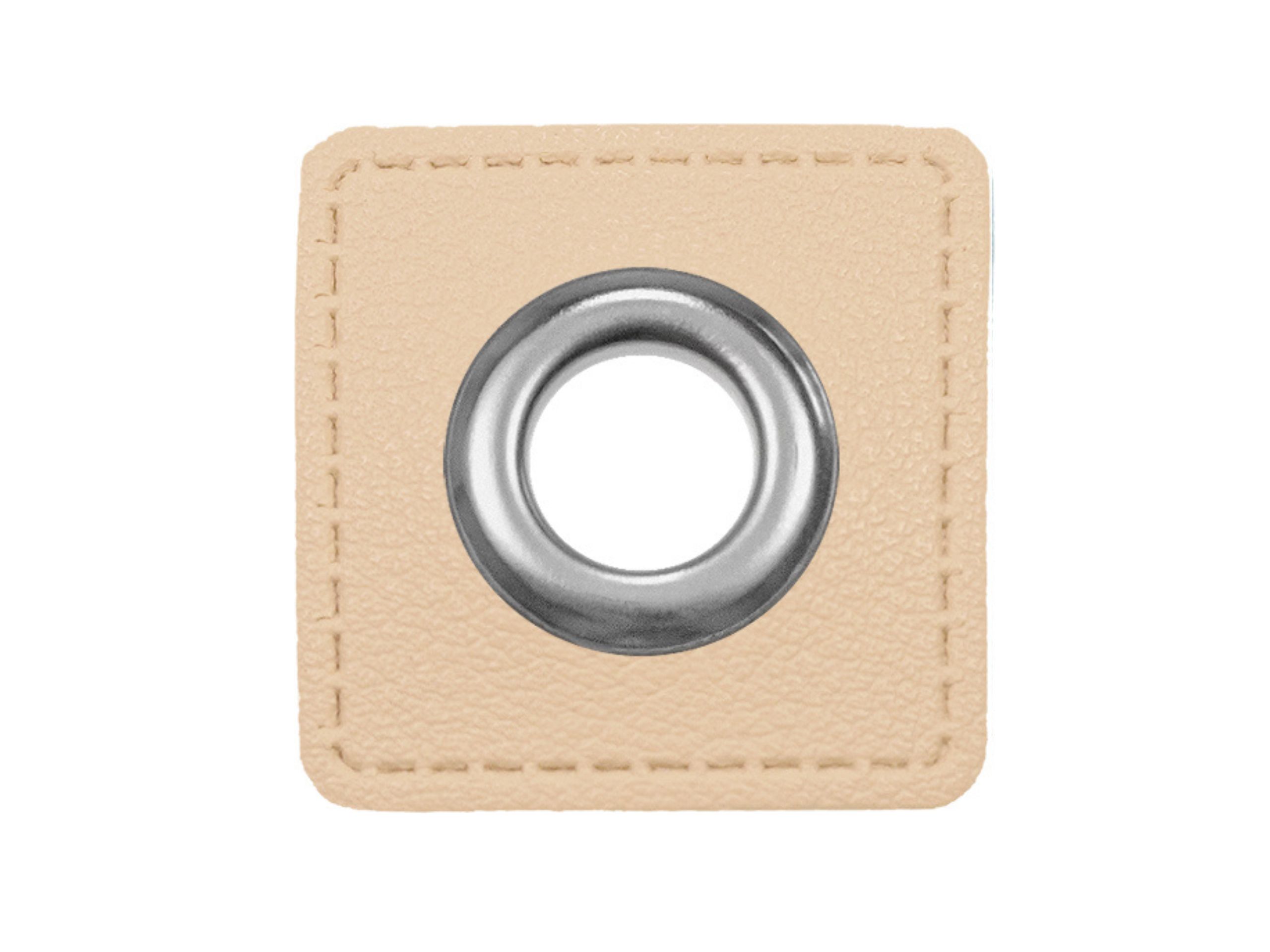 Ösenpatches Für Kordeln Beige Lederimitat Stück