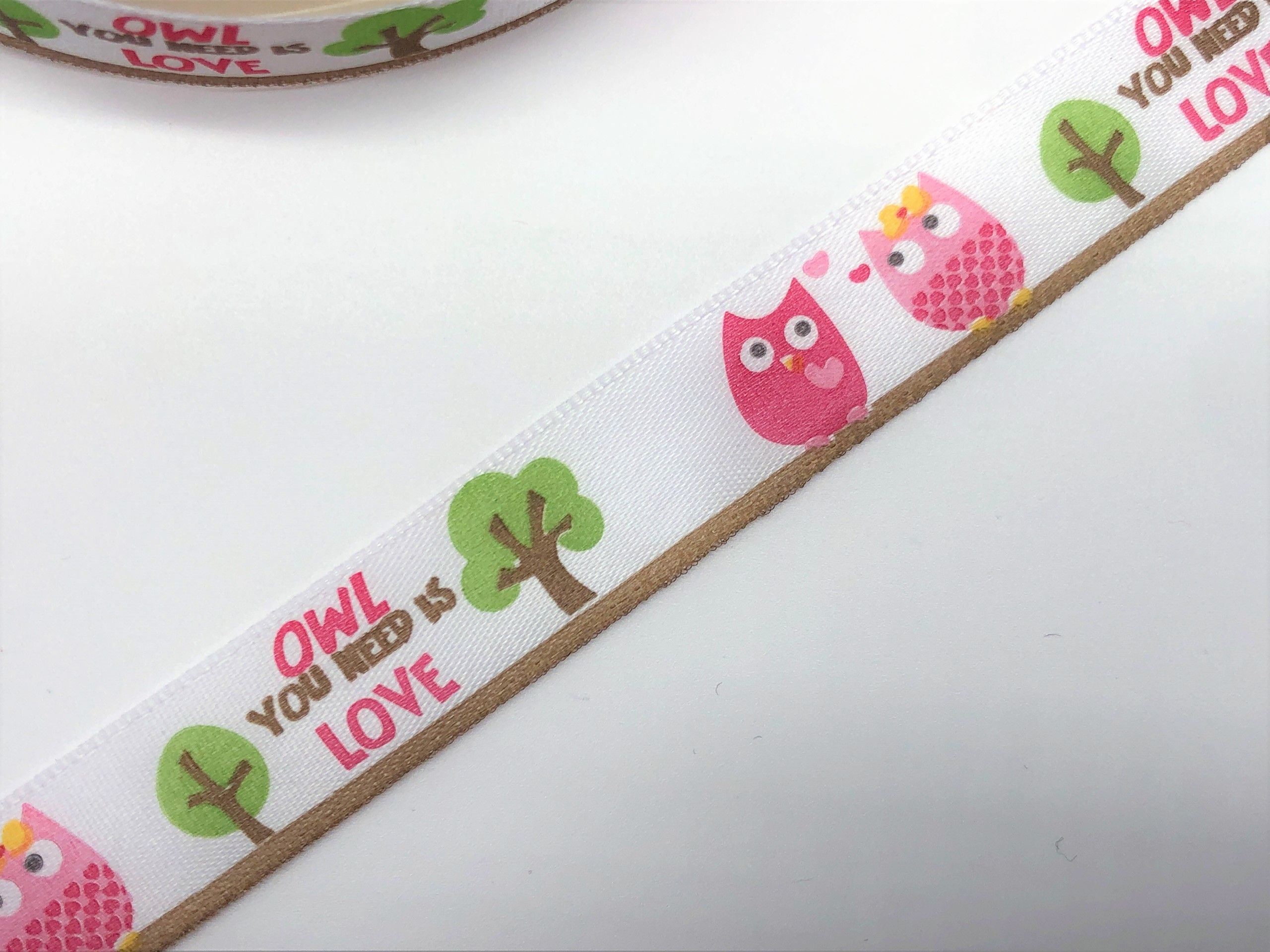 Webband Owl you need is love Eulen und Bäume