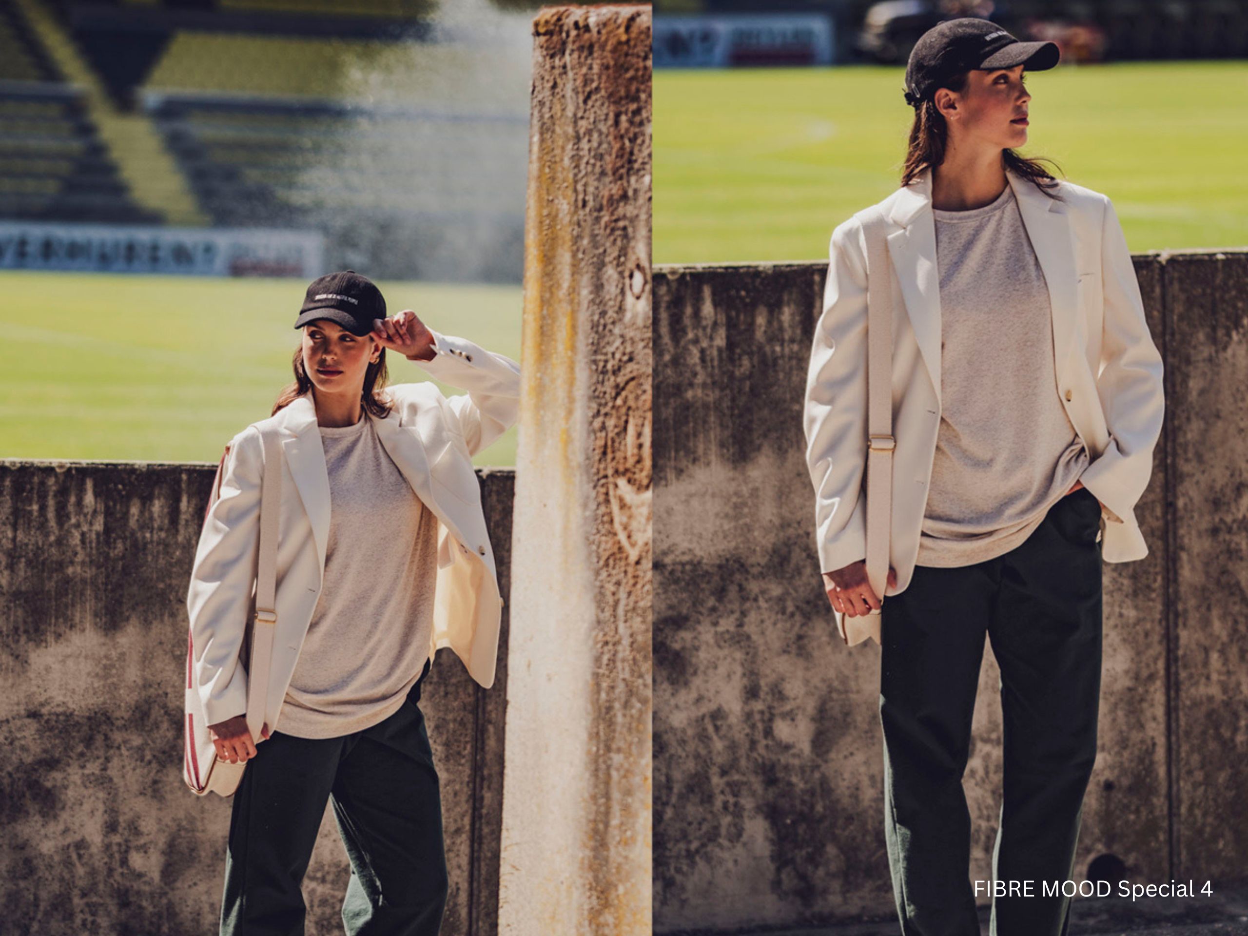 FIBRE MOOD Strickstoff Melange Recycled Naturweiß