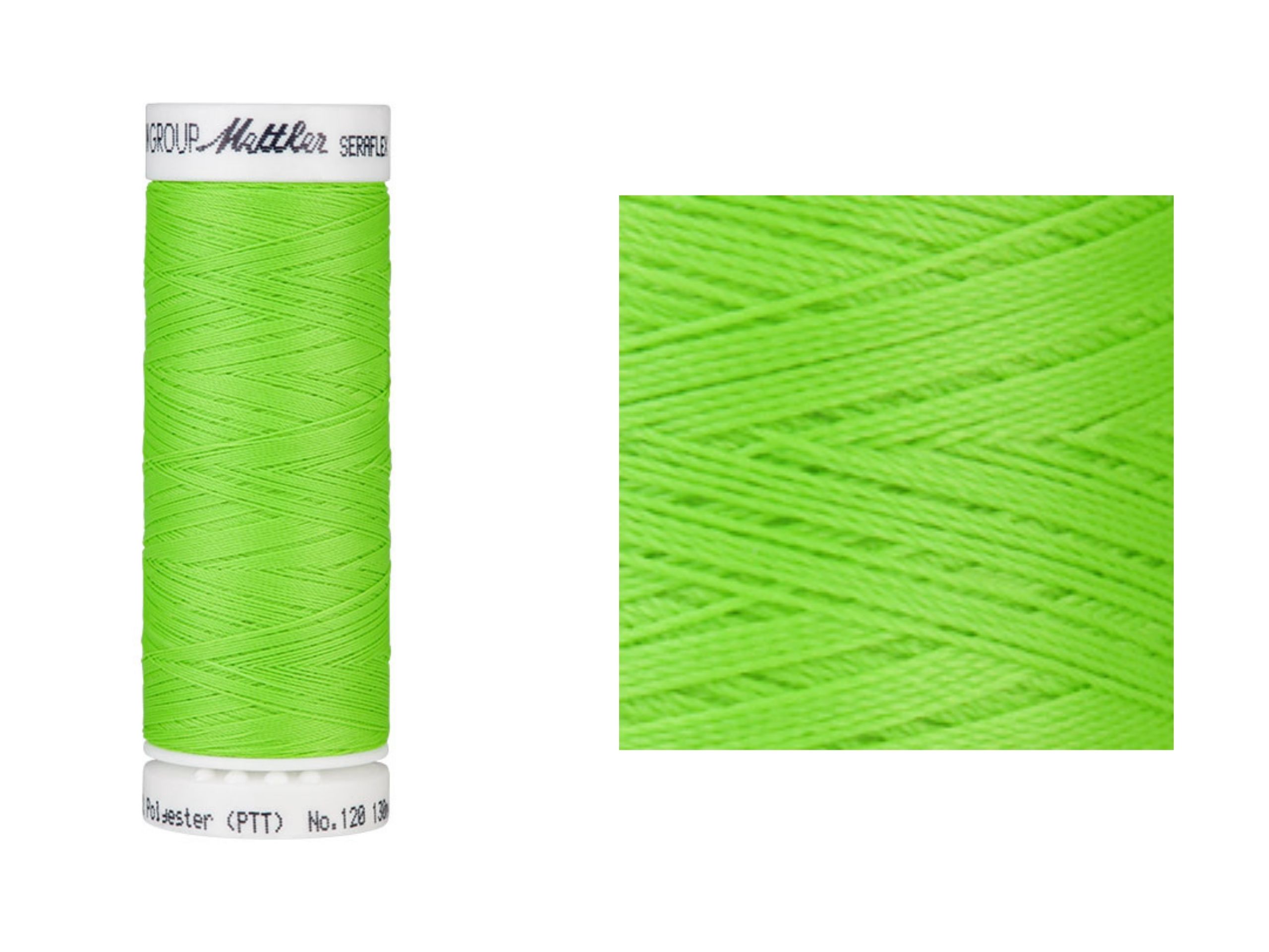 Seraflex Elastik-Nähgarn Greenviper Hellgrün 7027 Amann Mettler 130 m