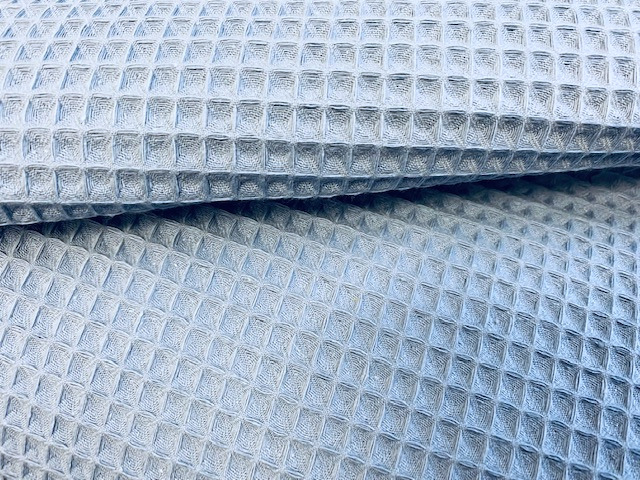 Waffelpique Helles Rauchblau