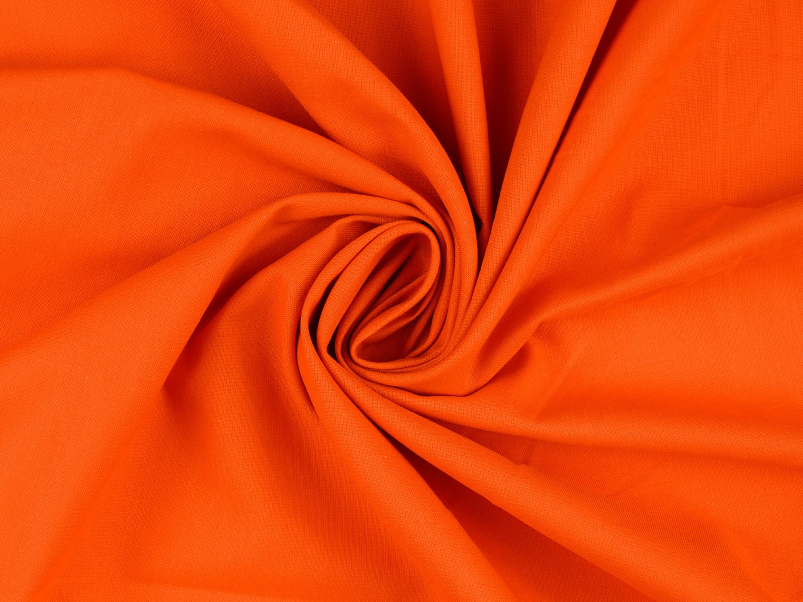 Baumwollstoff Uni Mandarine Orange VH 098 Popeline