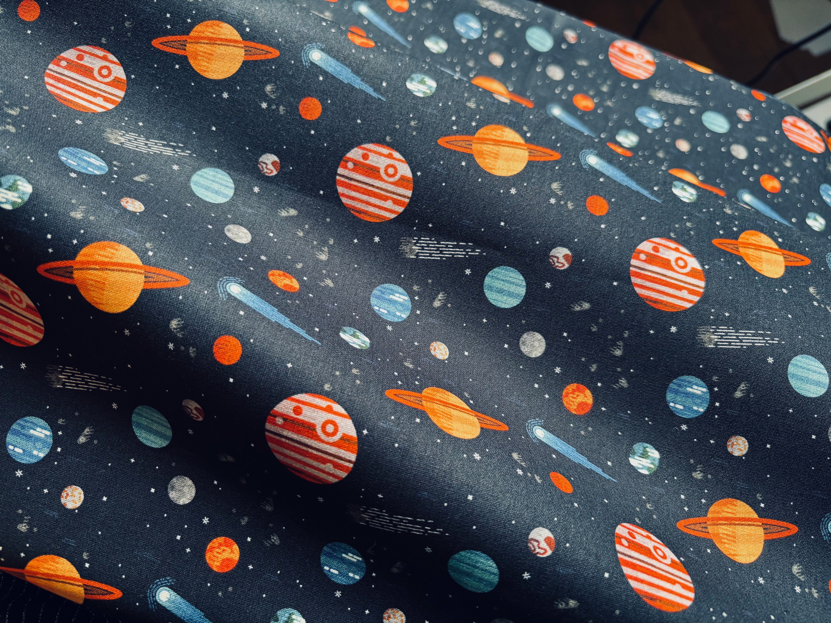 Baumwollstoff Planeten und Kometen