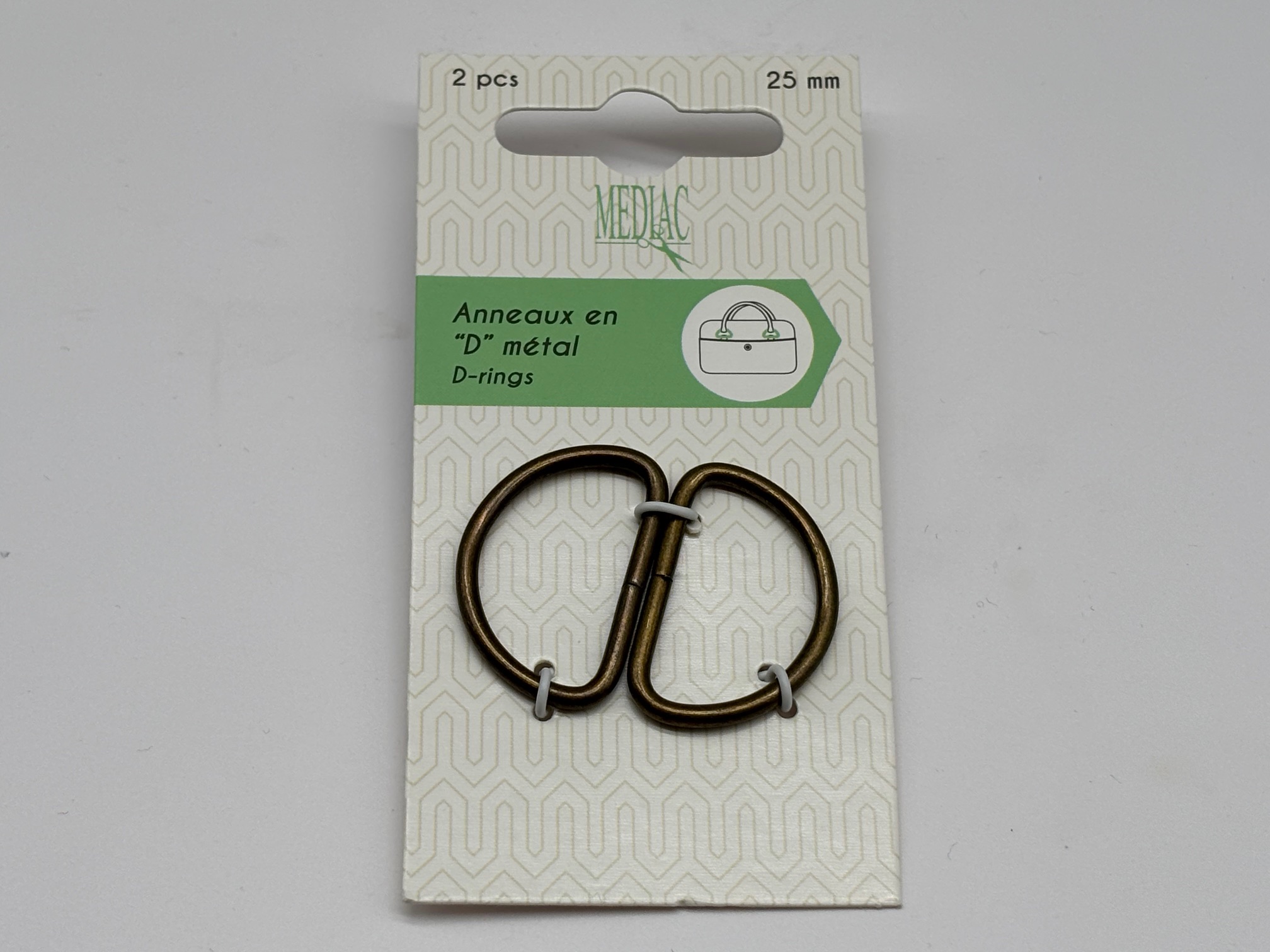 D-Ringe Metall 25 mm Altgold 2 Stück