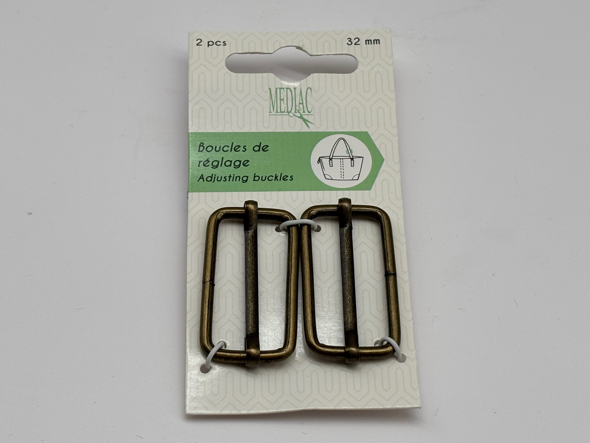 Leiterschnalle Metall 30 mm Altgold 2 Stück