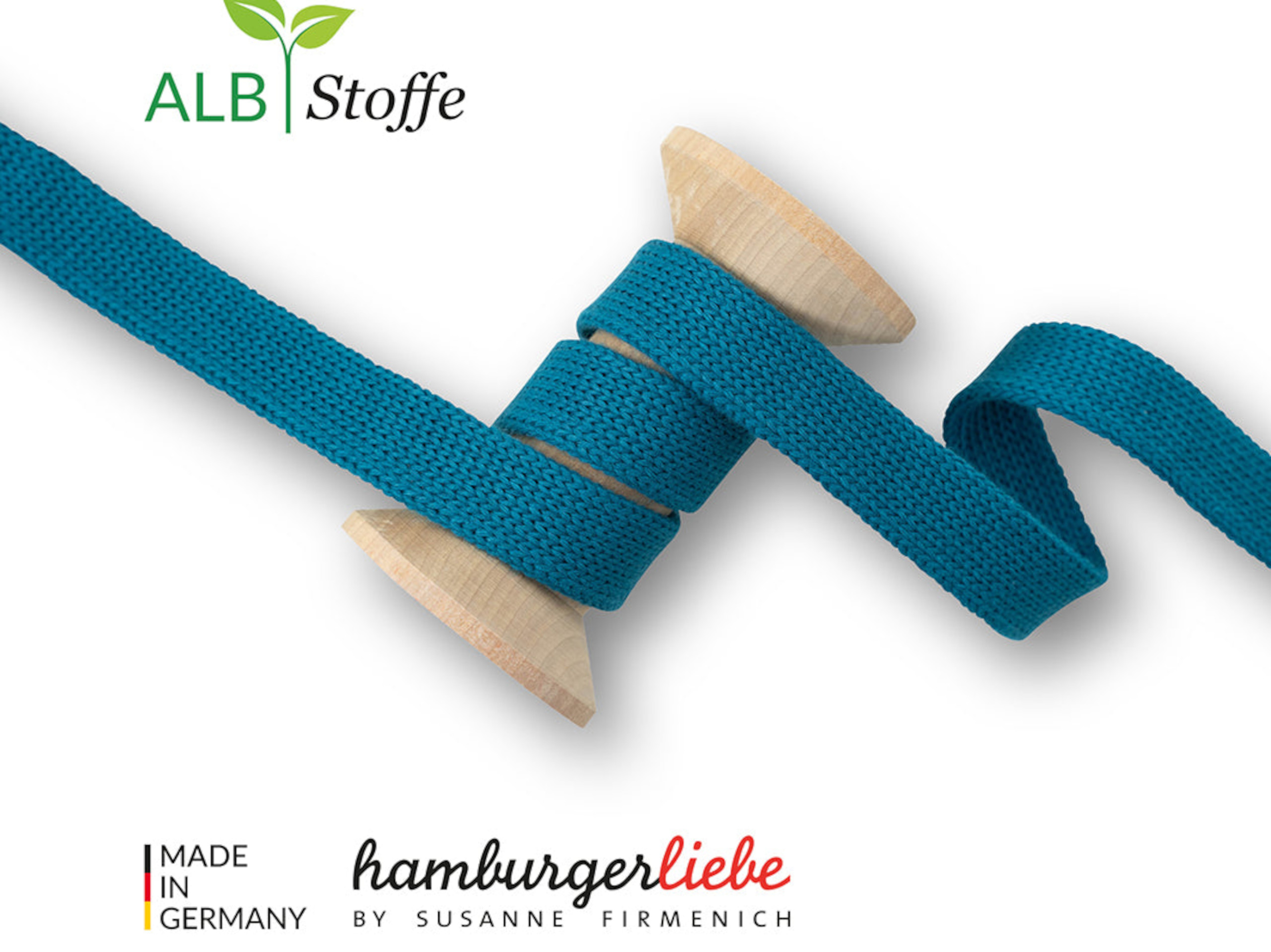 Bio-Baumwollkordel Uni Petrolblau Flachkordel 20 mm