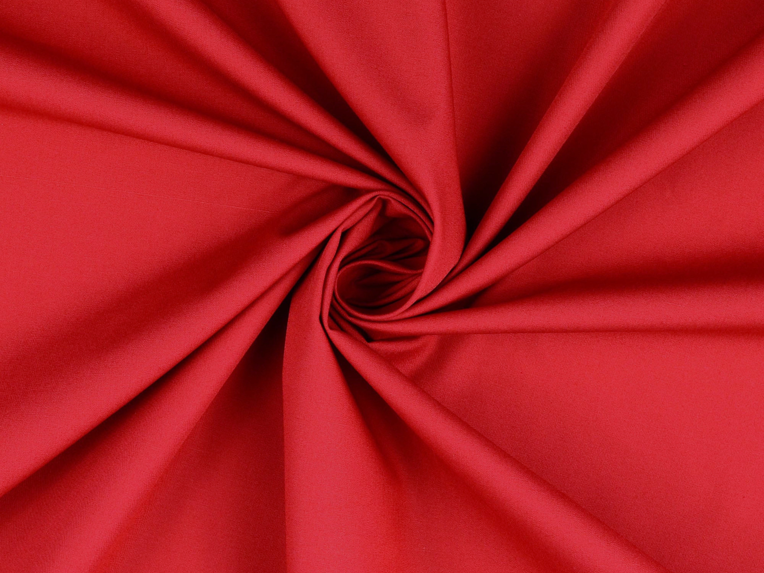 Baumwollstoff Uni Karminrot Popeline