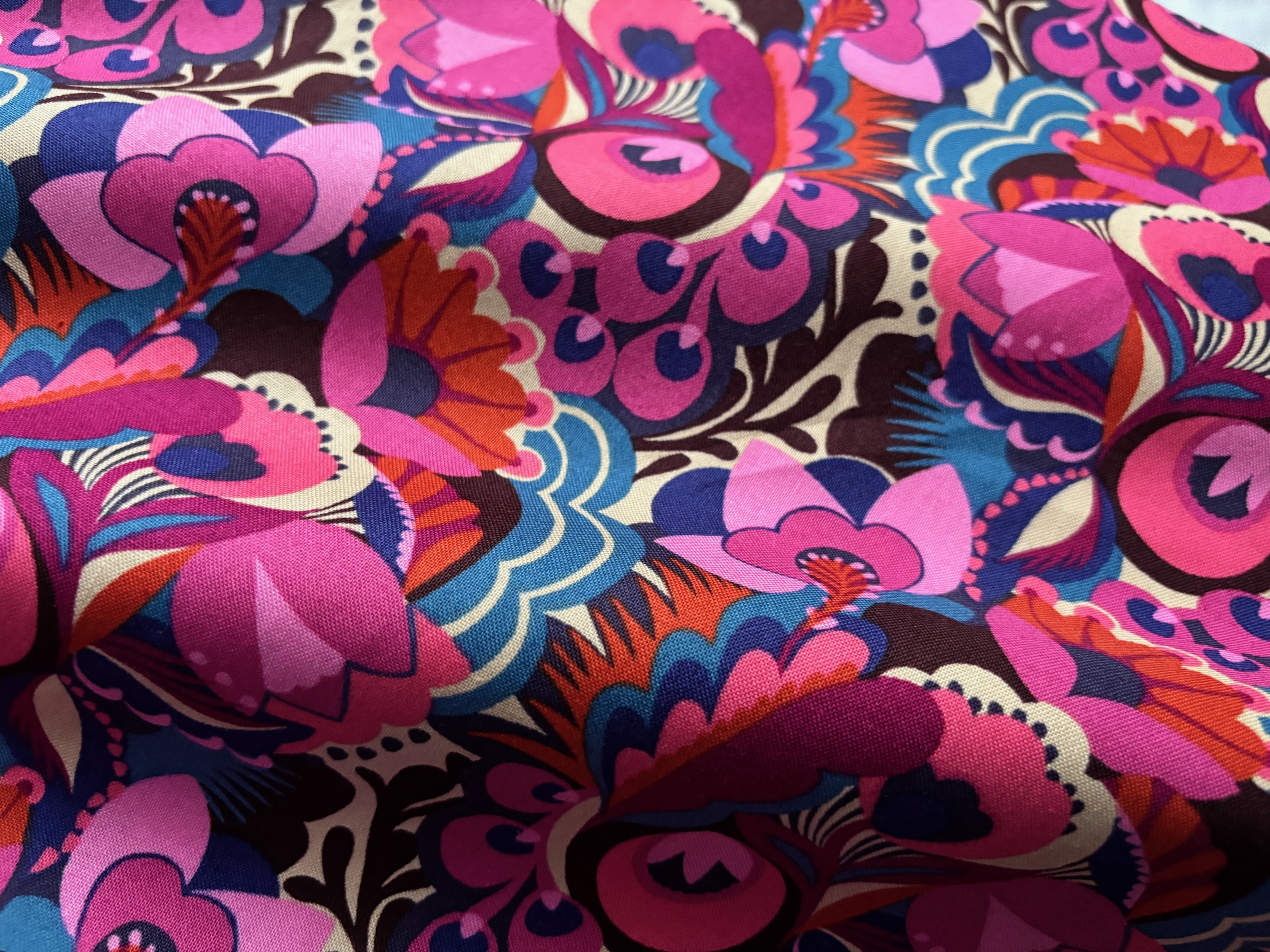 Baumwollstoff Shooting Star Blumen Pink