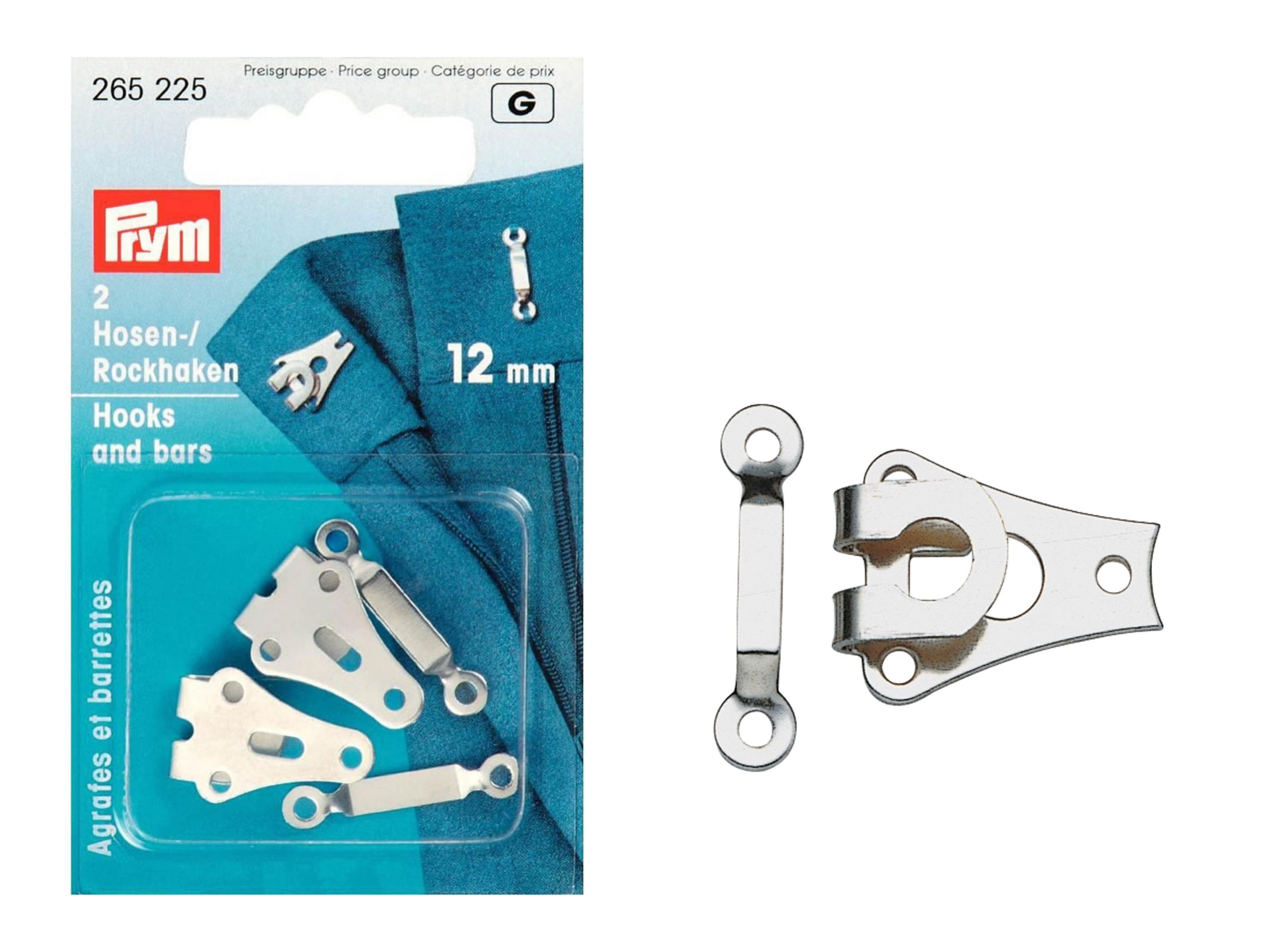 Prym Hosen/Rockhaken und Stege 12 mm silberfarbig