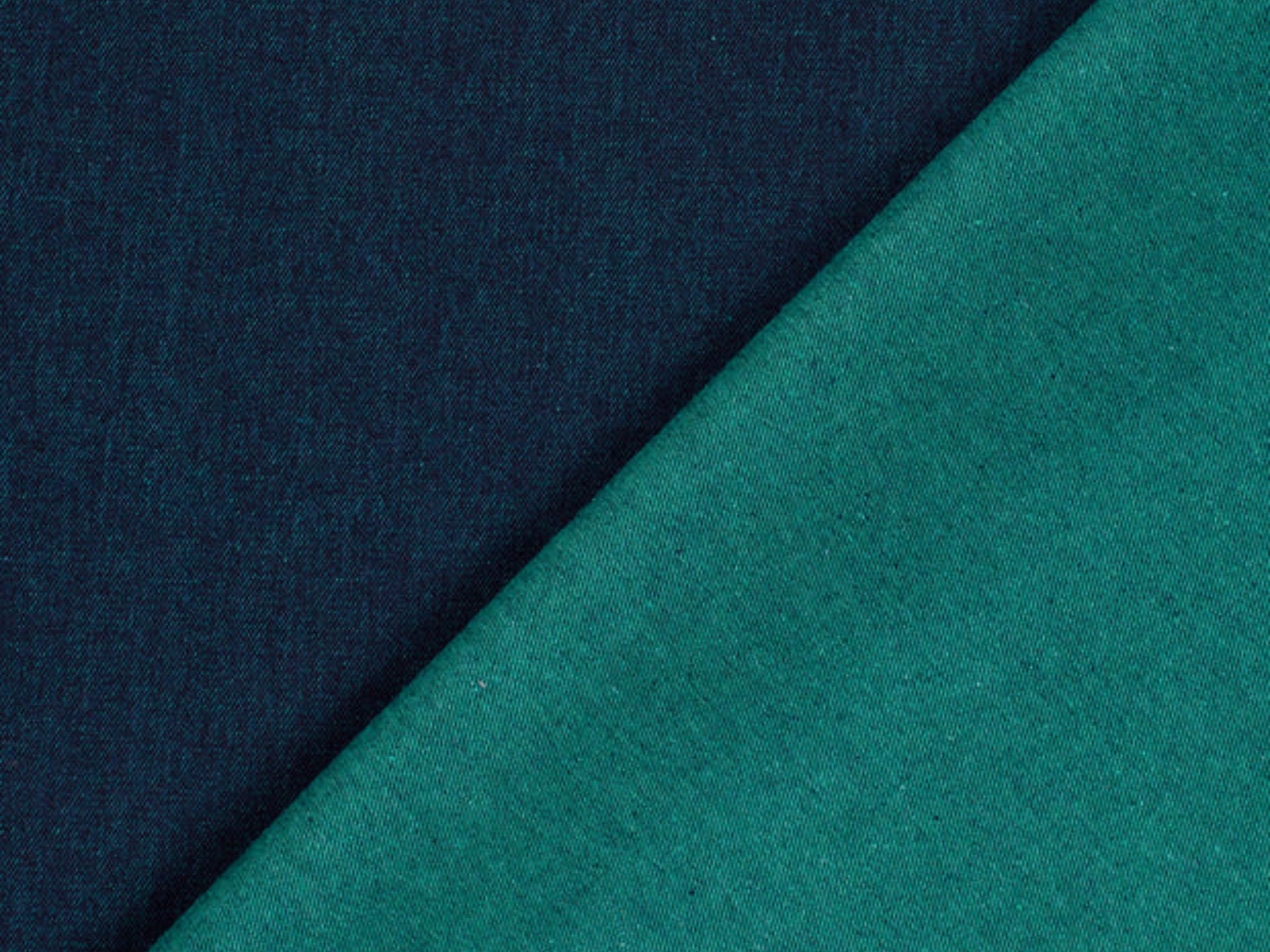 Jeans Dunkelblau Türkisgrün meliert minimaler Stretch