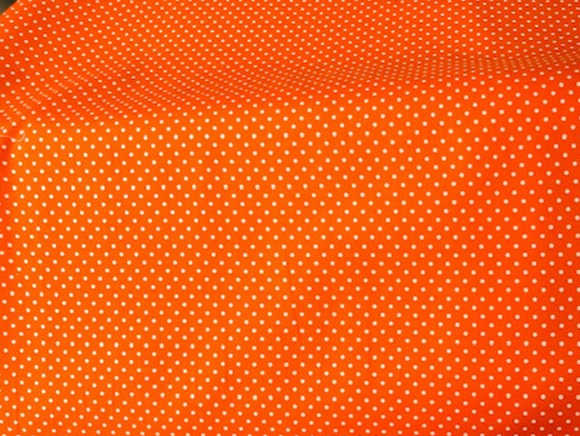 Baumwollstoff Pünktchen Orange 130g/m2