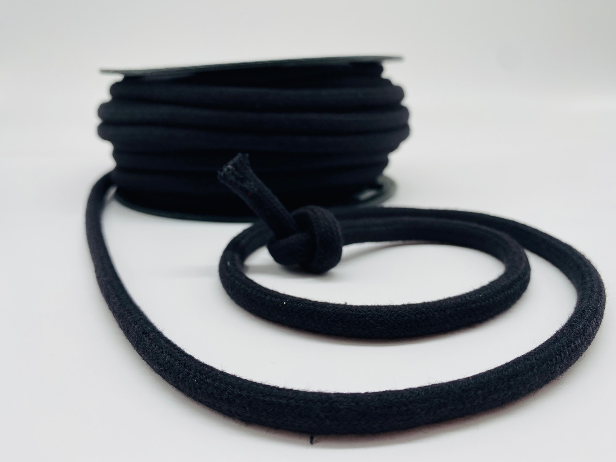 Baumwollkordel 9 mm Schwarz glatt