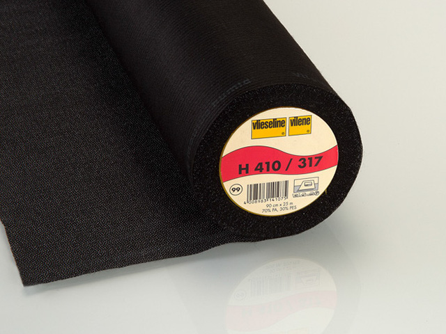H410 Bügeleinlage Softline, Schwarz, 90 cm