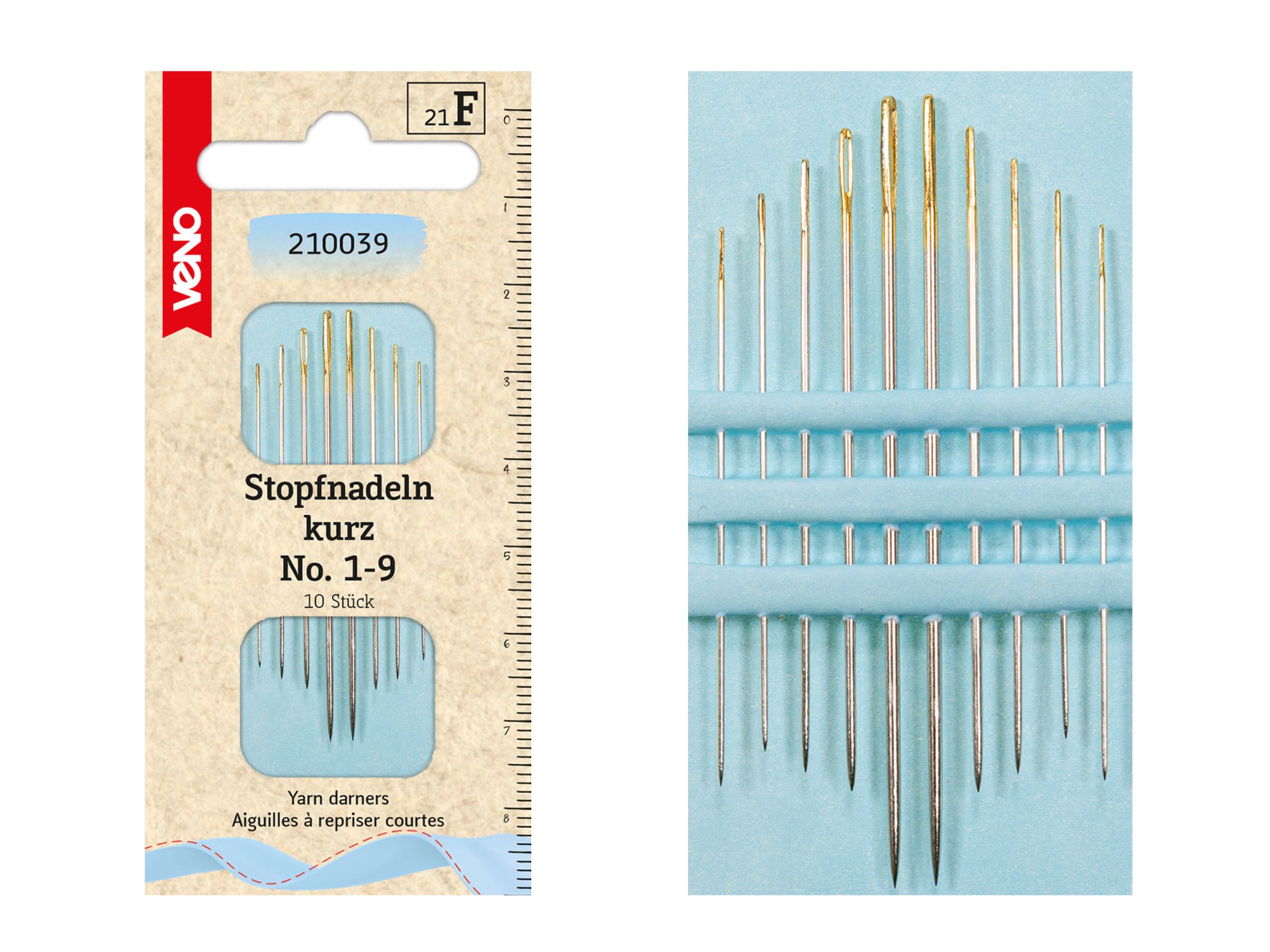 VENO Kurze Stopfnadeln No. 1-9 10 Stück