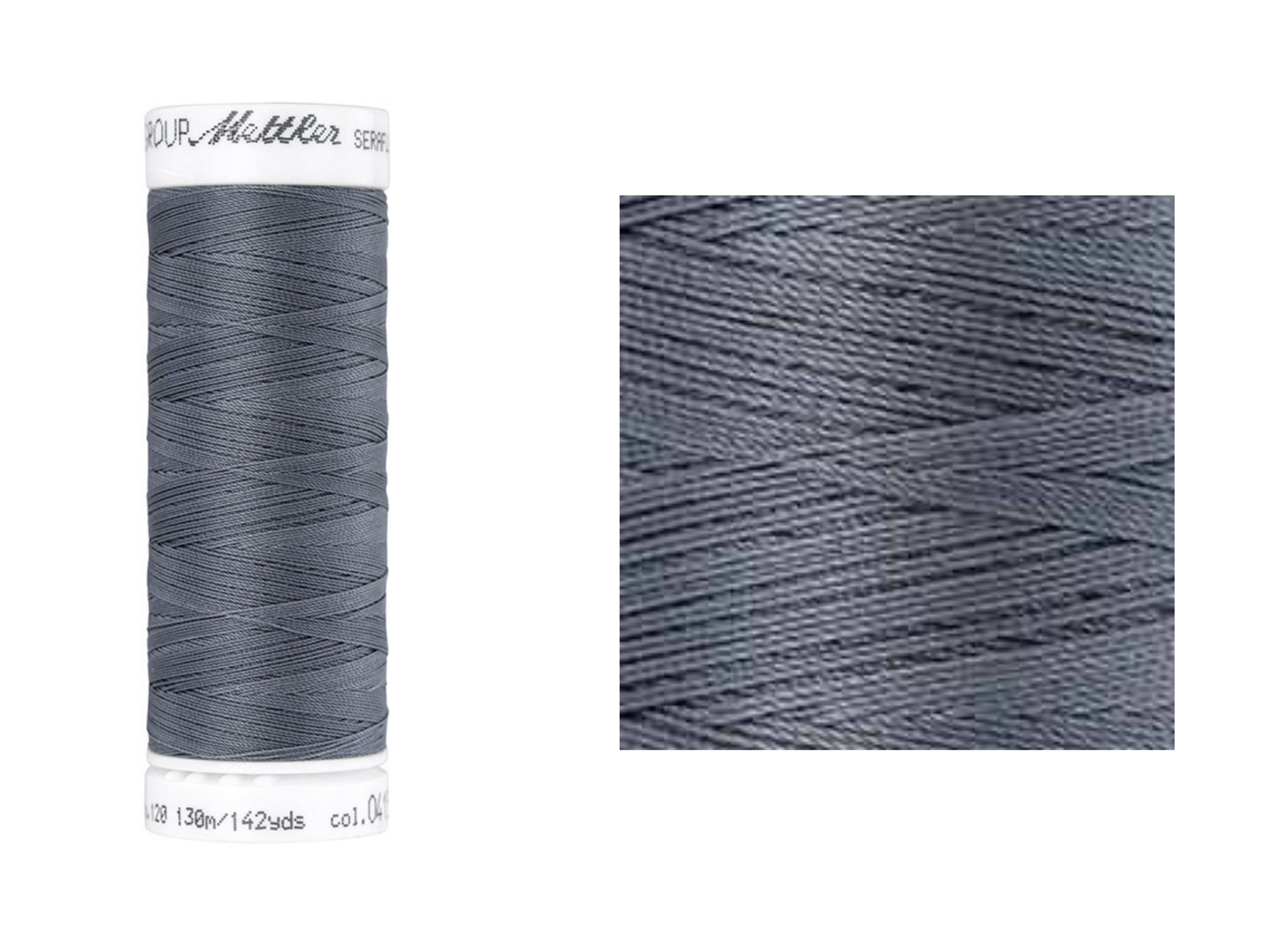 Seraflex Elastik-Nähgarn Old Tin Grau 415 Amann Mettler 130 m