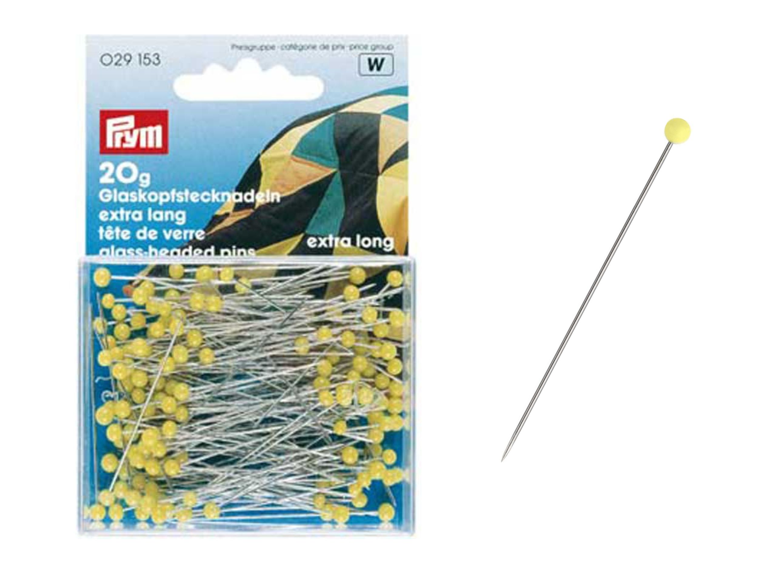 Prym Glaskopfnadeln lang 0,60 x 43 mm Gelb 20 g