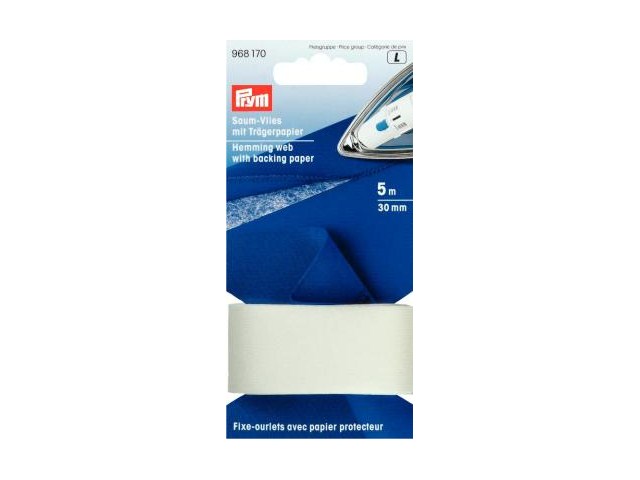 Prym Saumvlies mit Trägerpapier zum Einbügeln 30 mm weiss