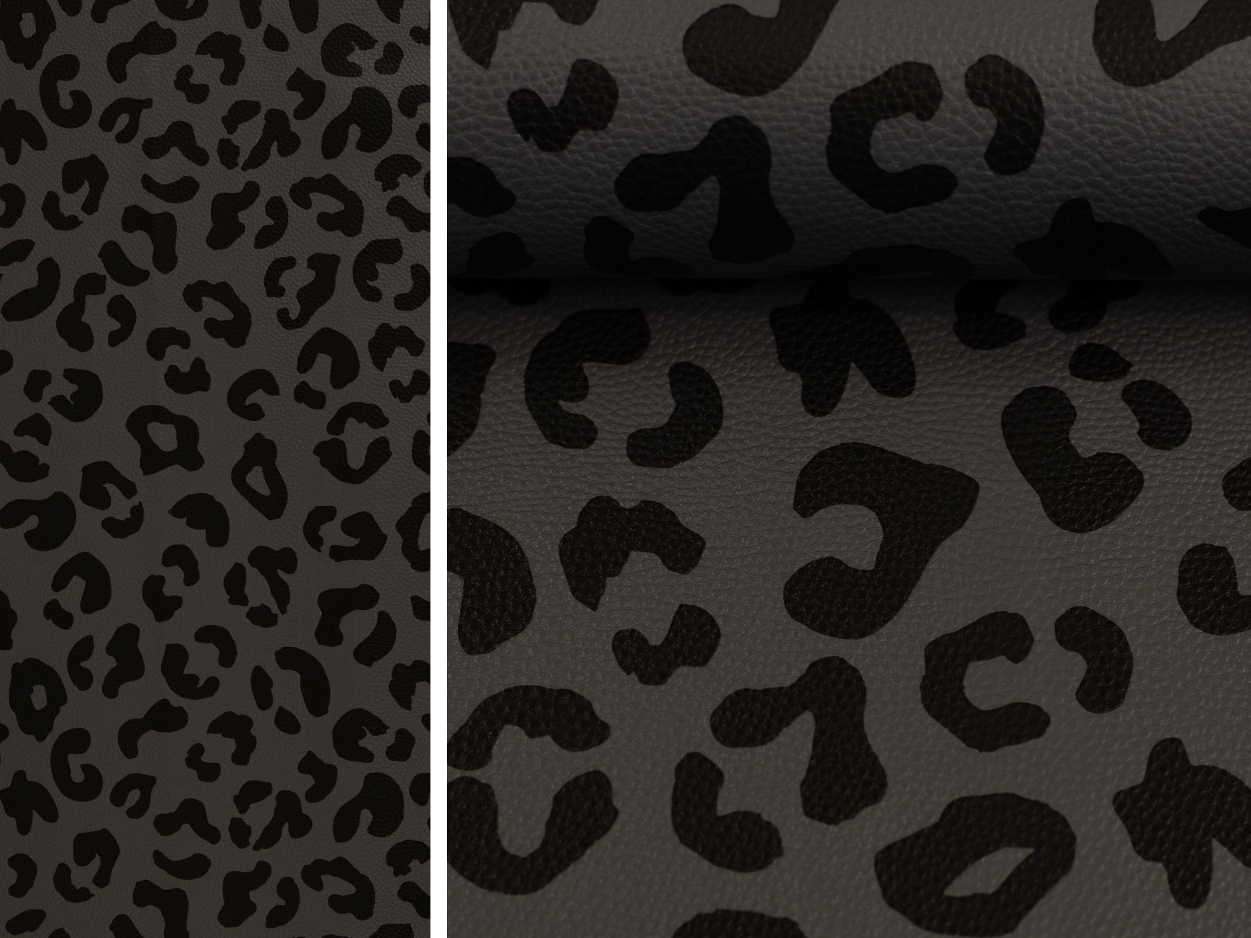 Kunstleder Happy Leo Grau Schwarz Cherry Picking