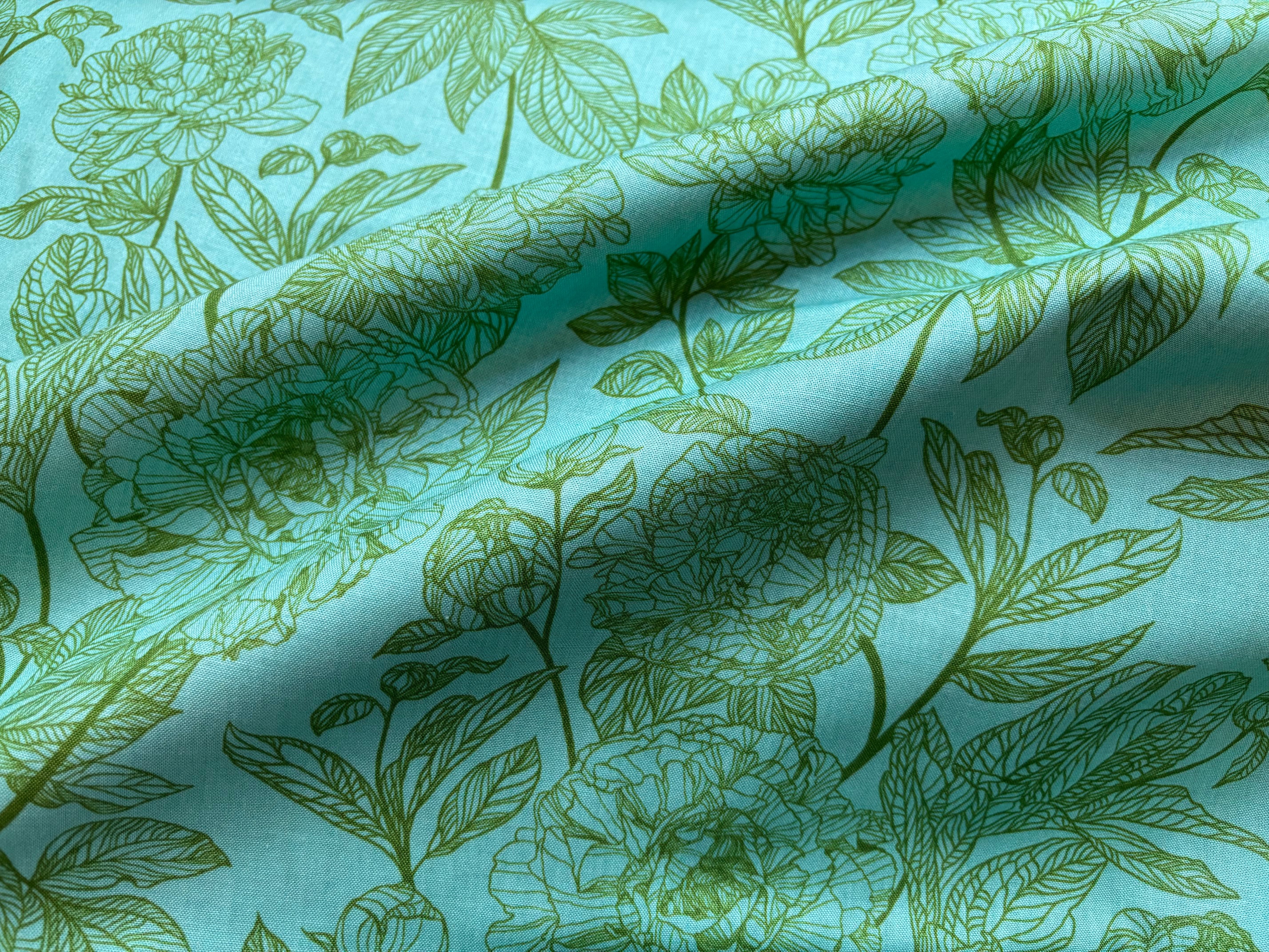 Baumwollstoff Rosen Indelible Türkis Maria Horner Free Spirit