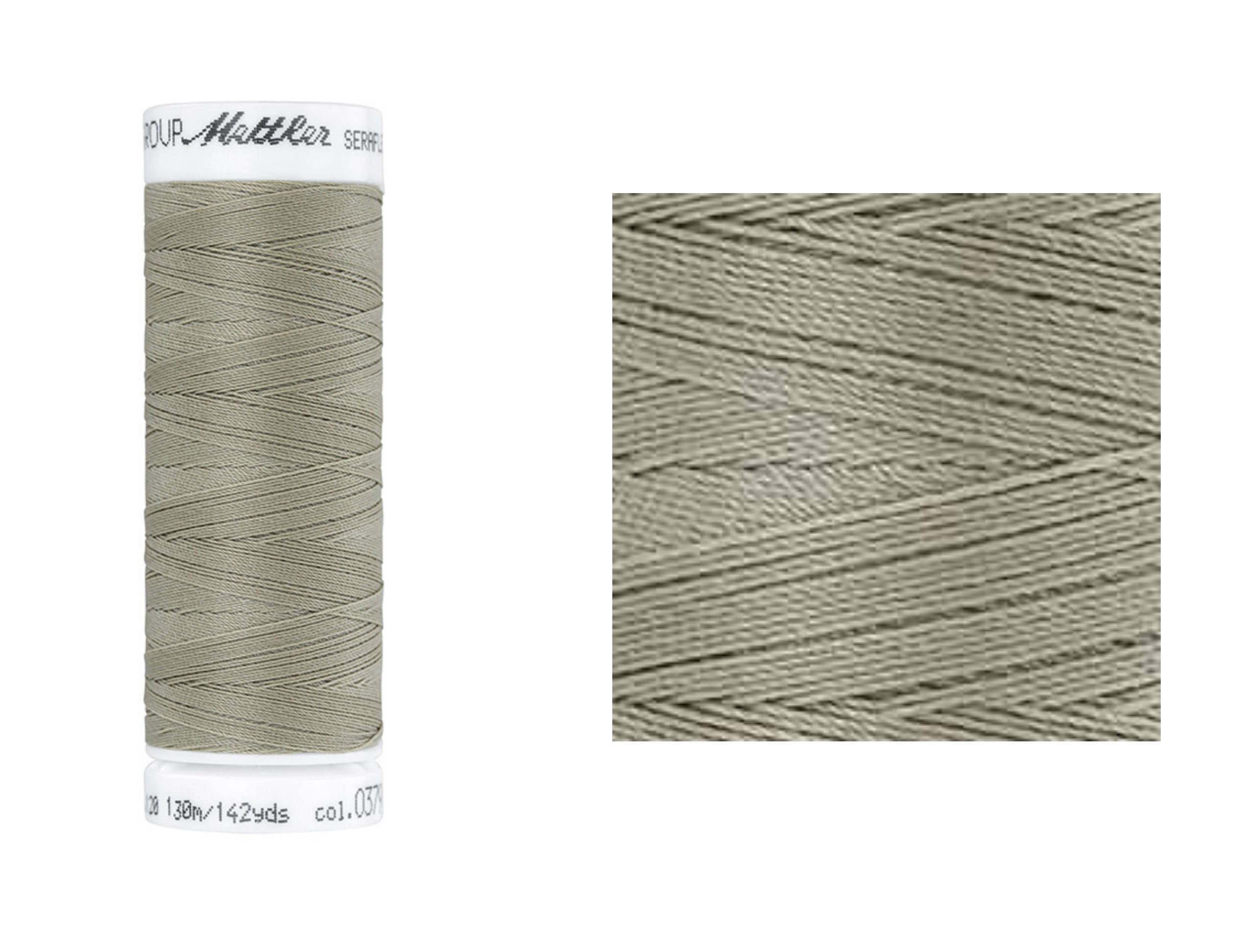 Seraflex Elastik-Nähgarn Stone Beigegrau 379 Amann Mettler 130 m