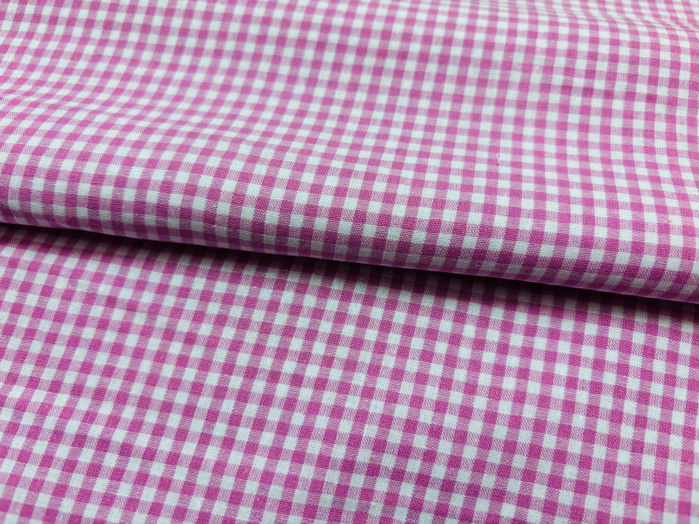 Baumwollstoff Vichy Karo Dunkelrosa 3 mm kariert VH 053