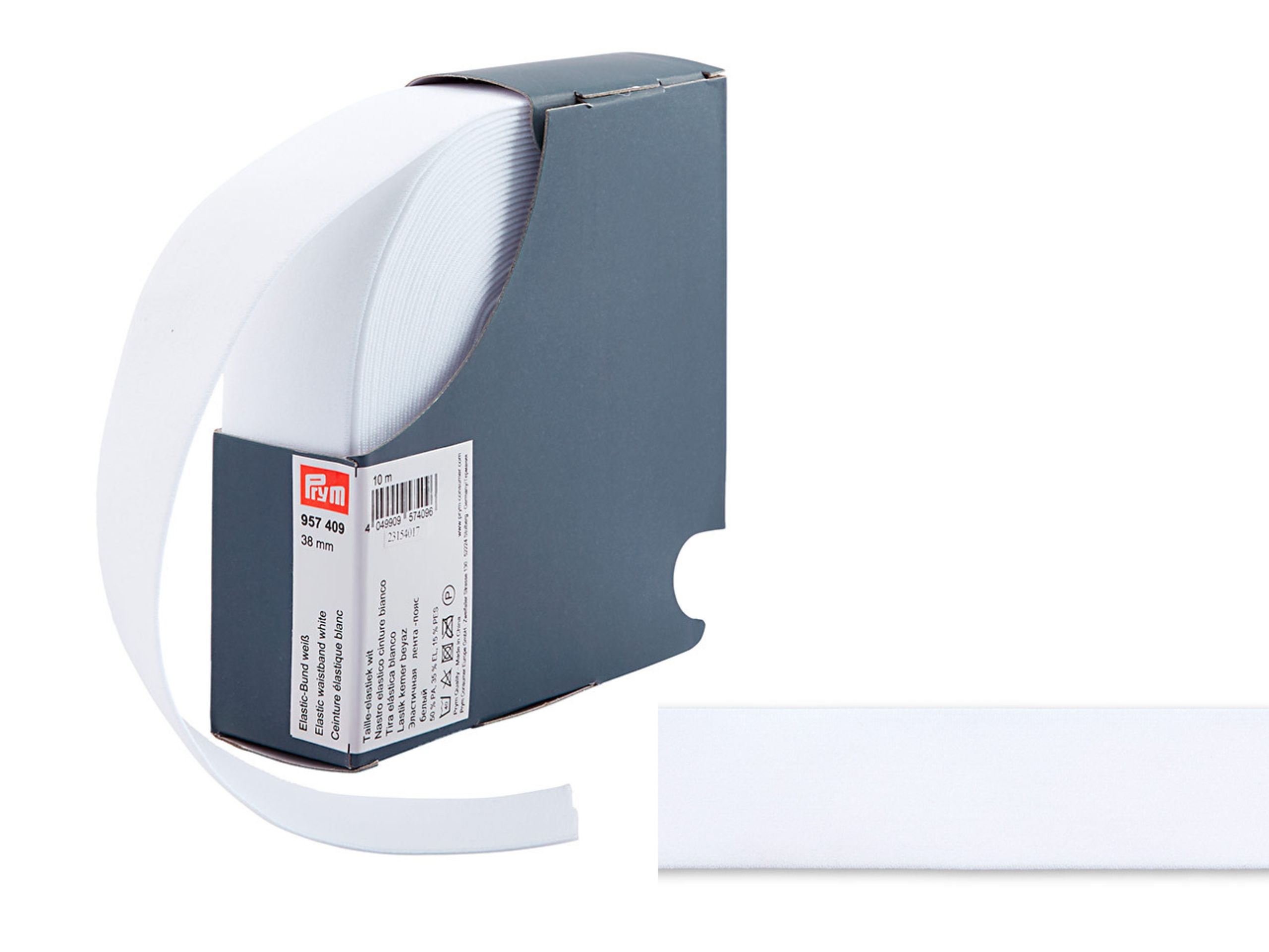 Prym Gummiband Weich 38 mm Weiß Elastik-Bund
