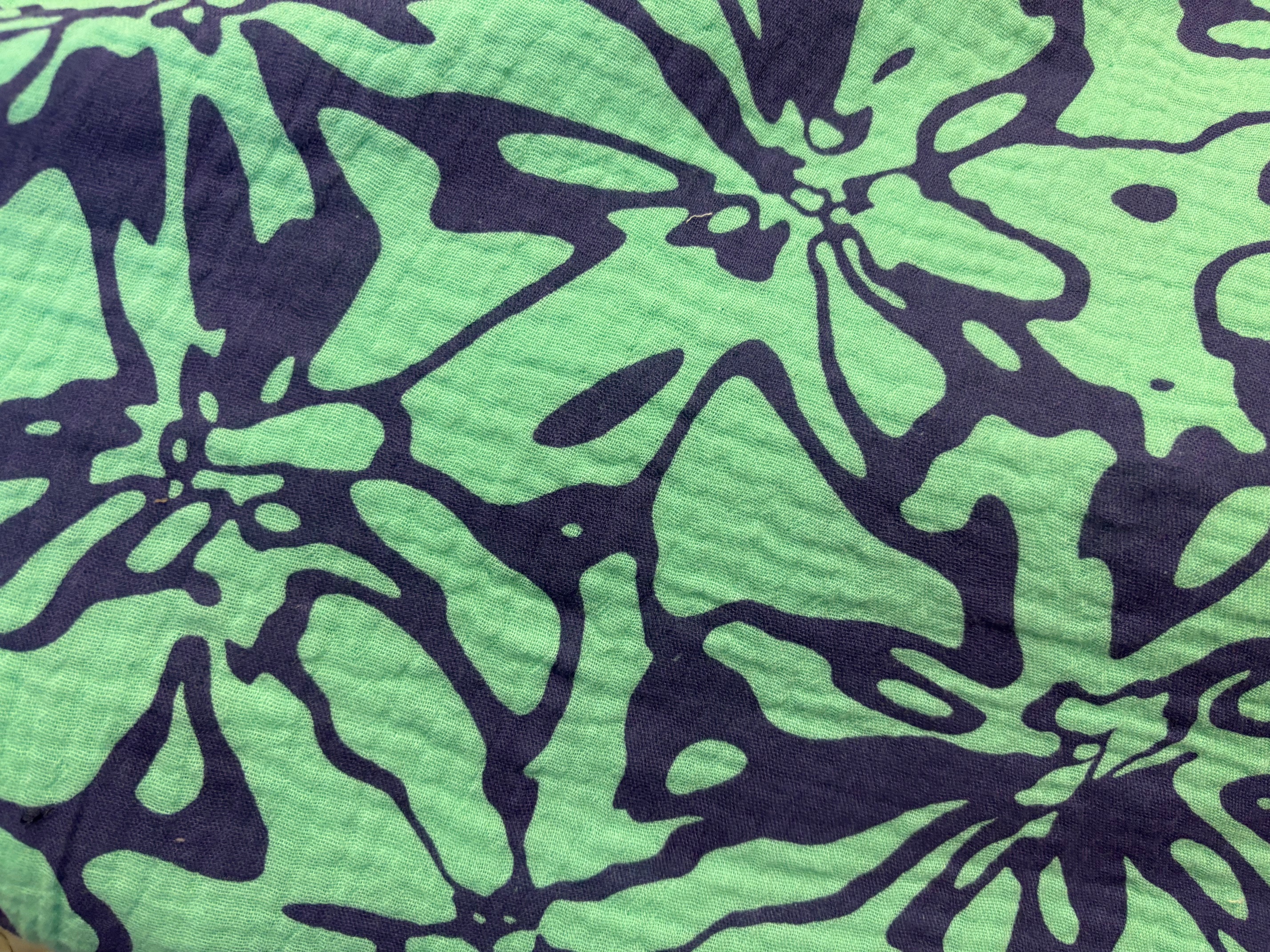 Musselin/Gauze Abstrakte Blumen Violett Mint