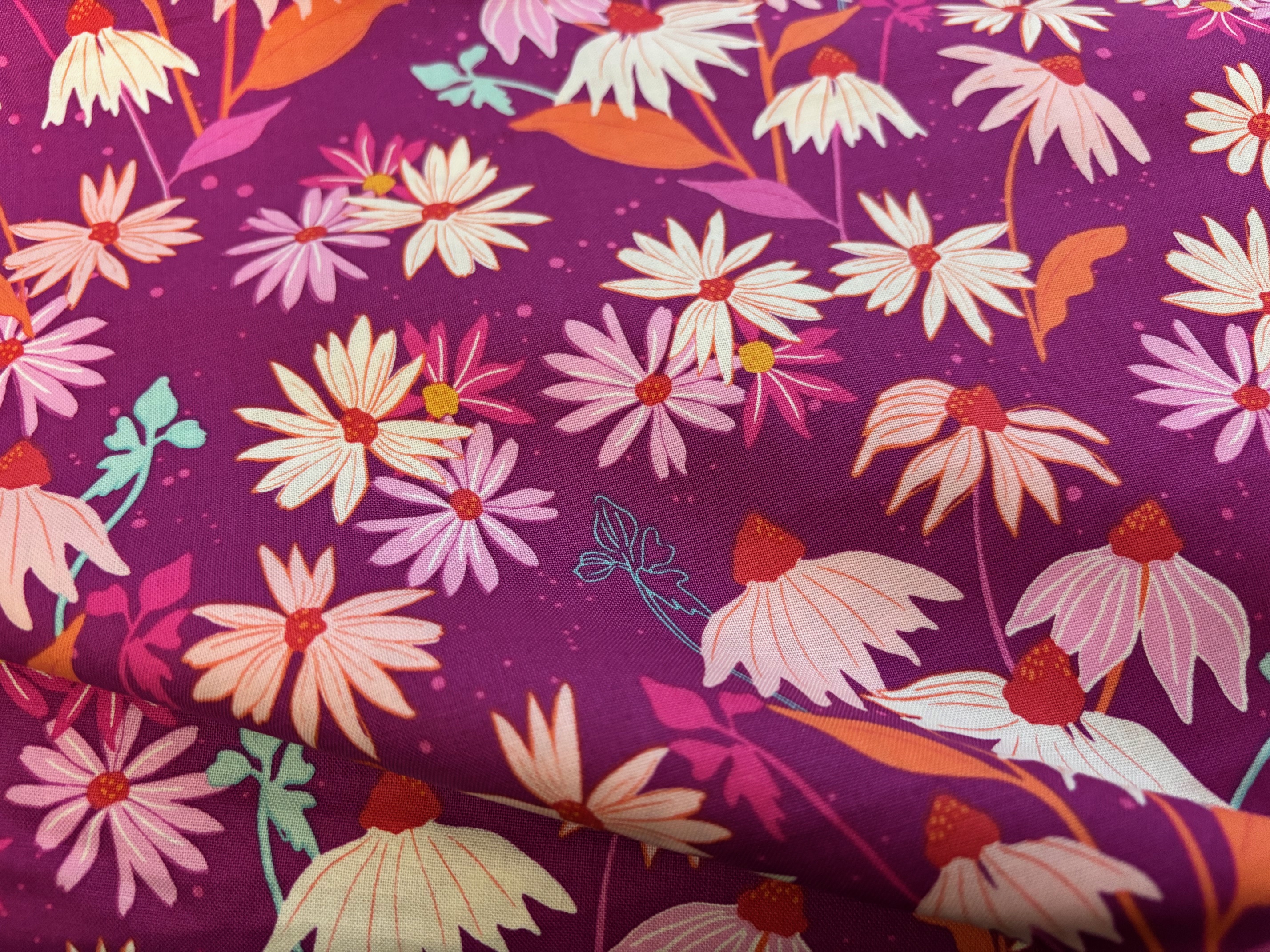 Baumwollstoff Echinacea Fuchsia Petal and Stitches Andover