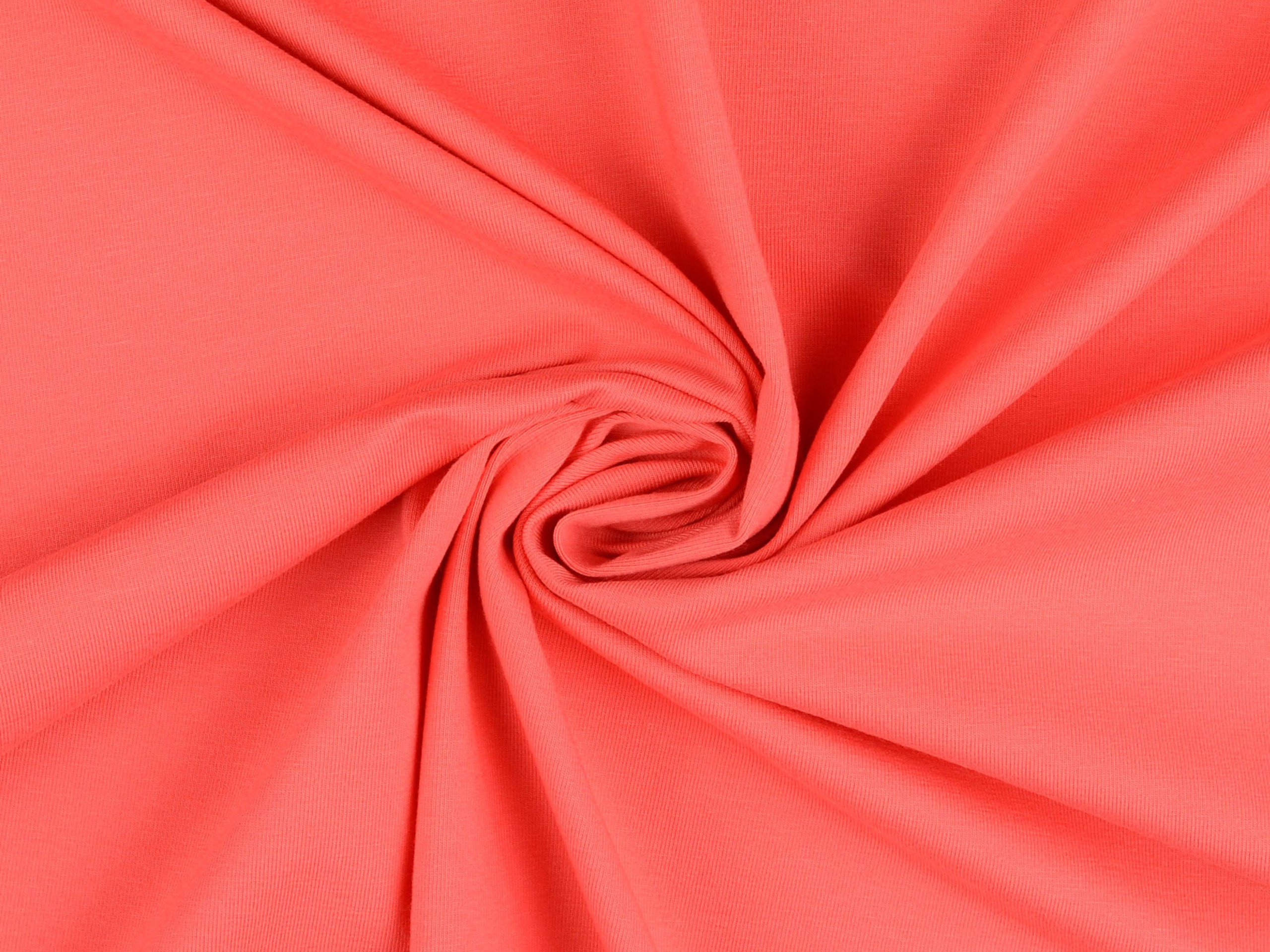 Bio-Baumwolljersey Uni Aprikot Koralle VH 073