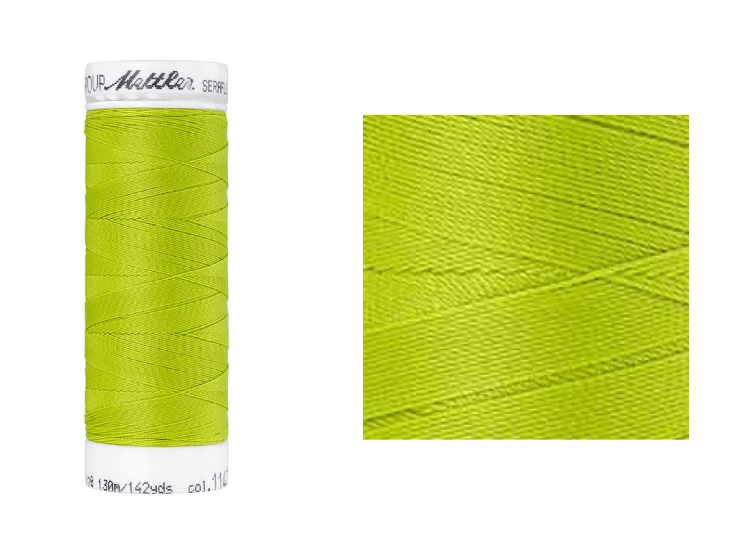 Seraflex Elastik-Nähgarn Tamarack Gelbgrün 1147 Amann Mettler 130 m