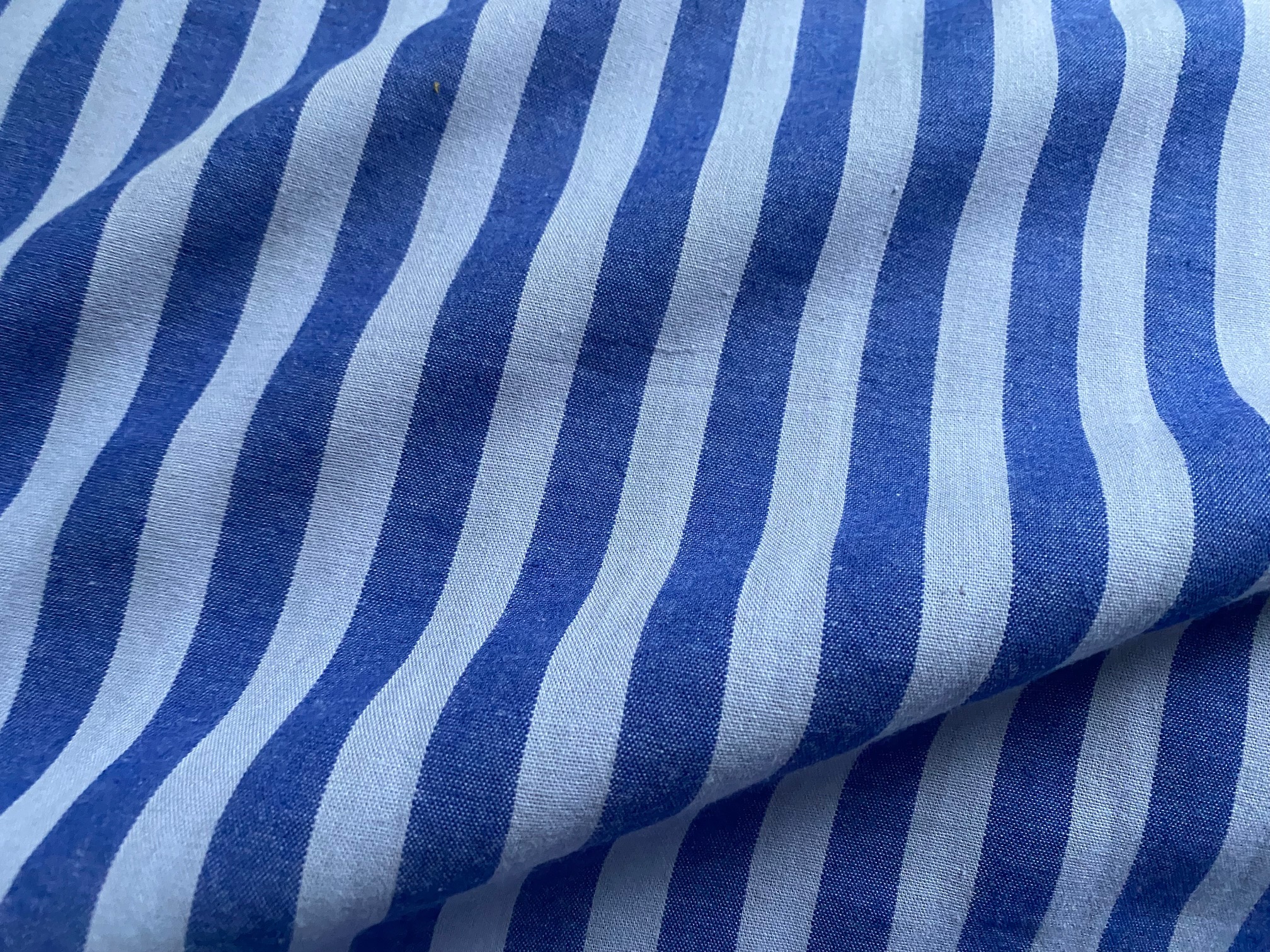 Baumwollstoff Yarn Dyed Stripes Streifen Blau