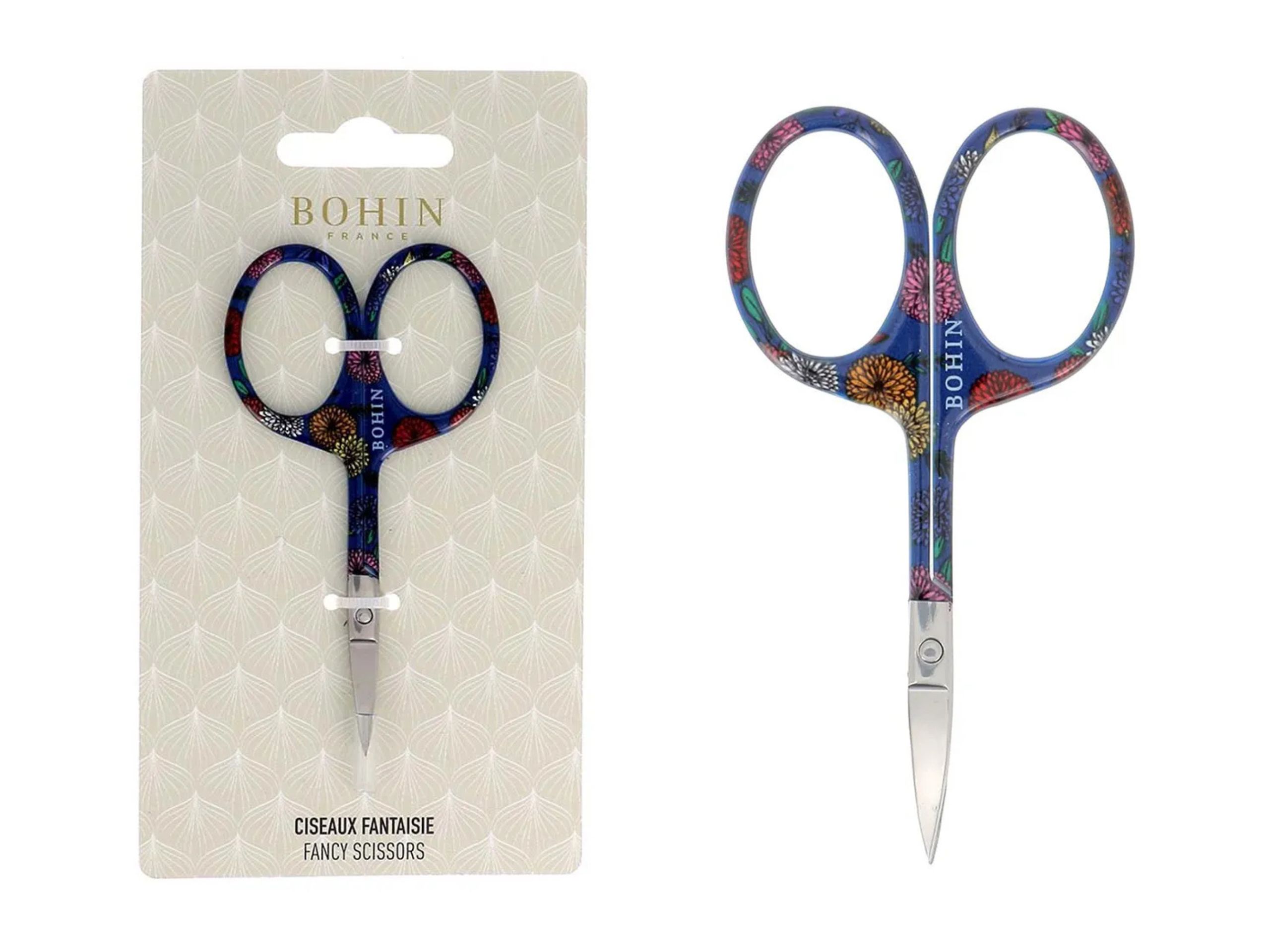 BOHIN Stickschere Blossom Blau