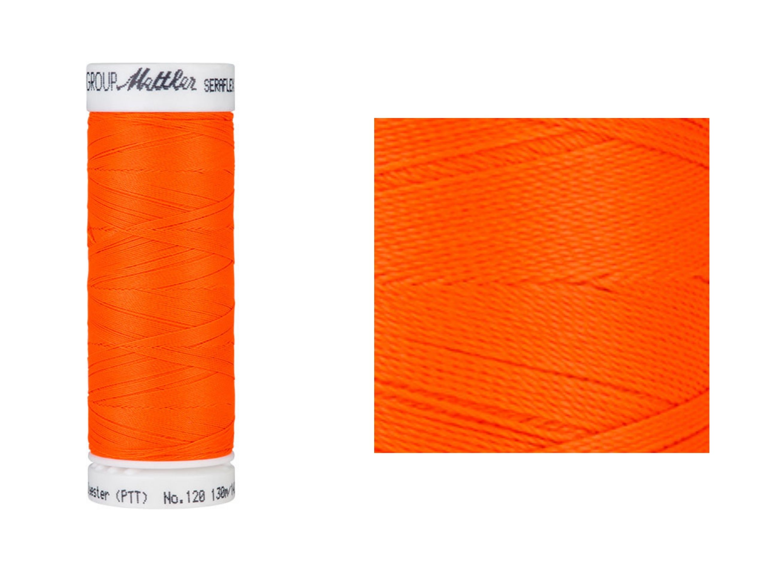 Seraflex Elastik-Nähgarn Neonorange 1428 Amann Mettler 130 m