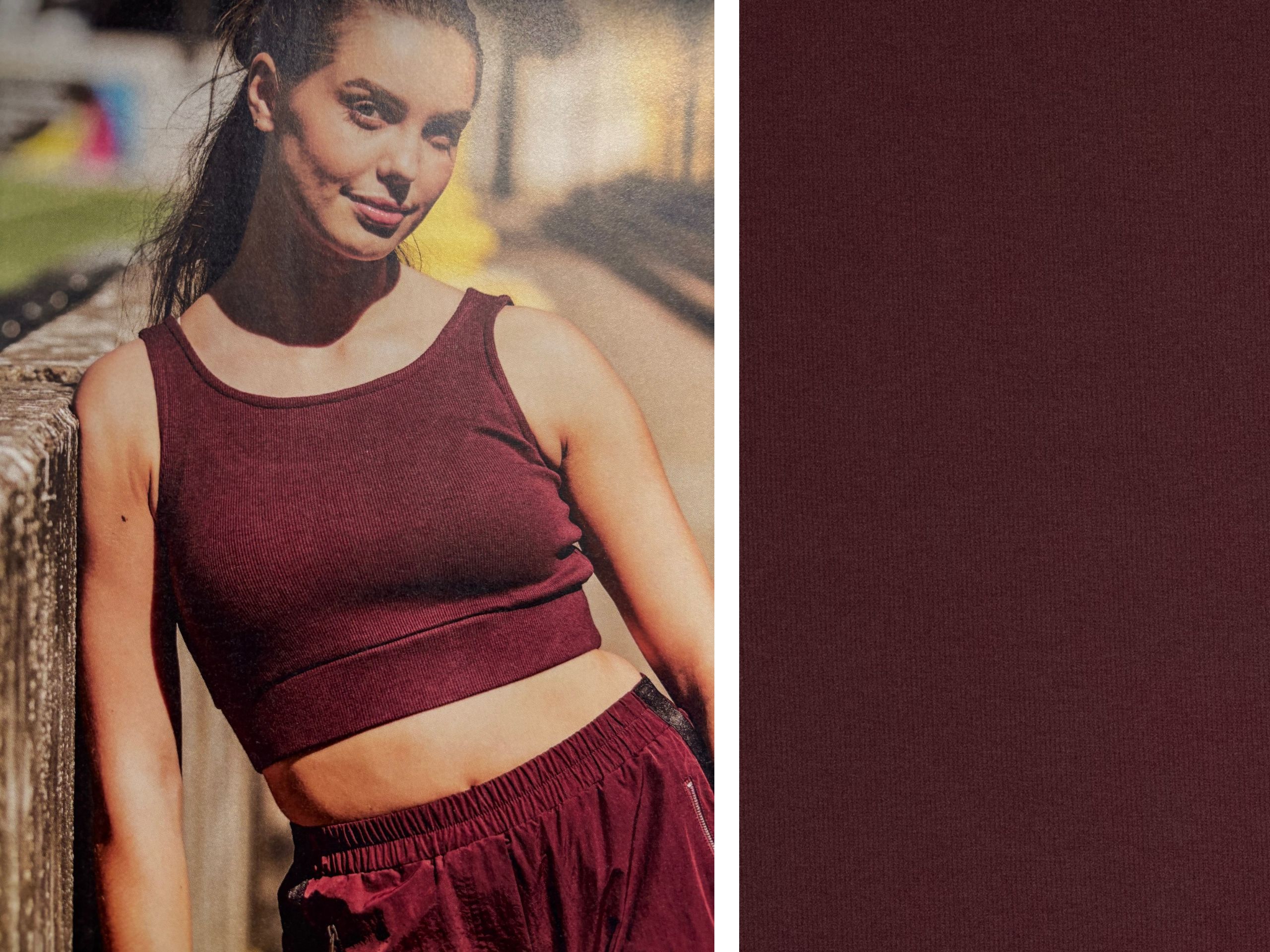 Rippenbündchen Aubergine FIBRE MOOD