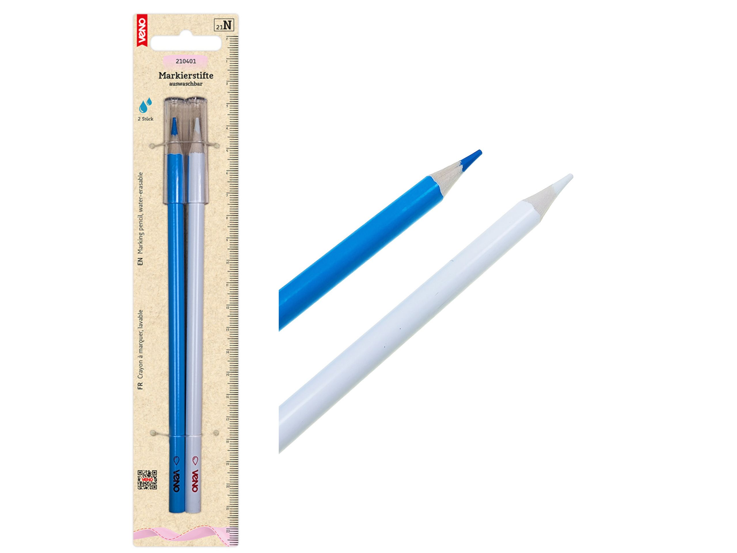 VENO Kreidestifte Weiß und Blau auswaschbar