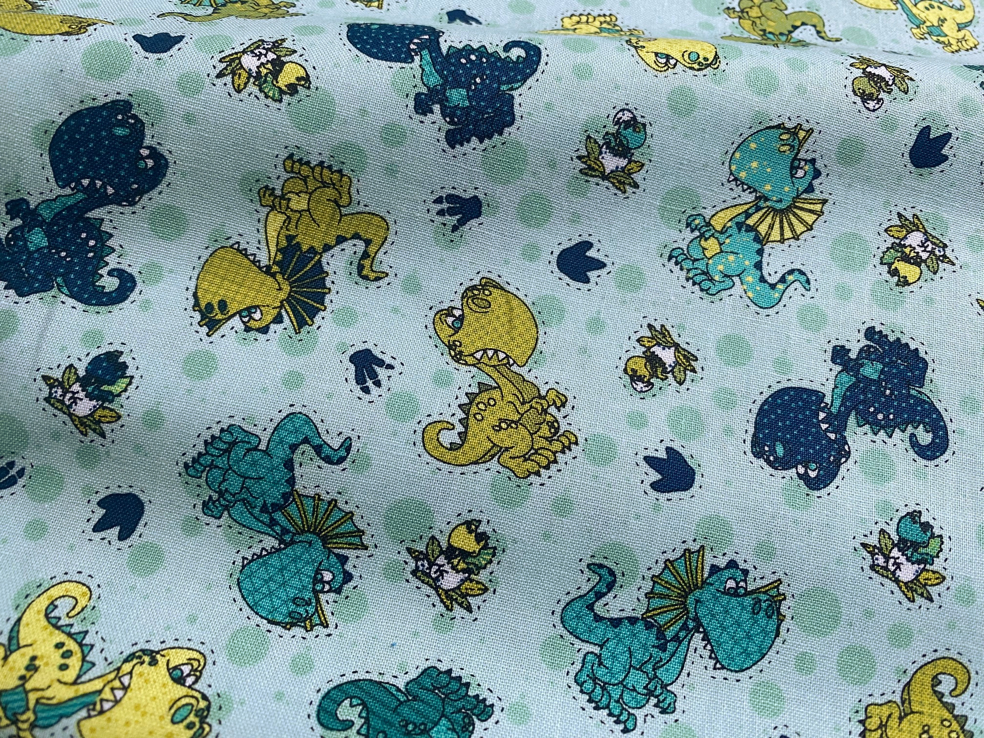 Kinderstoff Kleine Dinos Born to Roar Mintgrün Kinderstoff Kleine Dinos Born to Roar Mintgrün