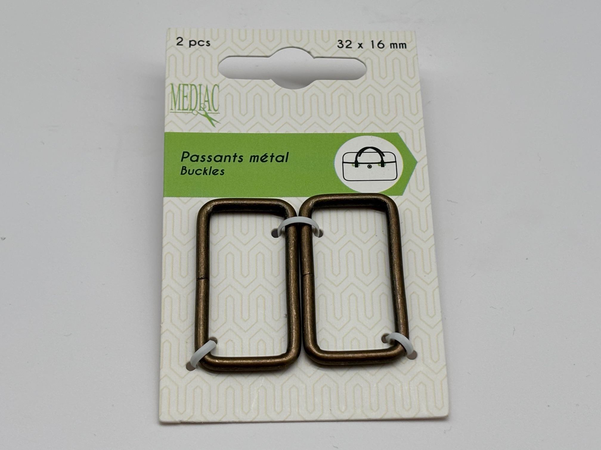 Vierkantringe Metall 30 mm Altgold 2 Stück