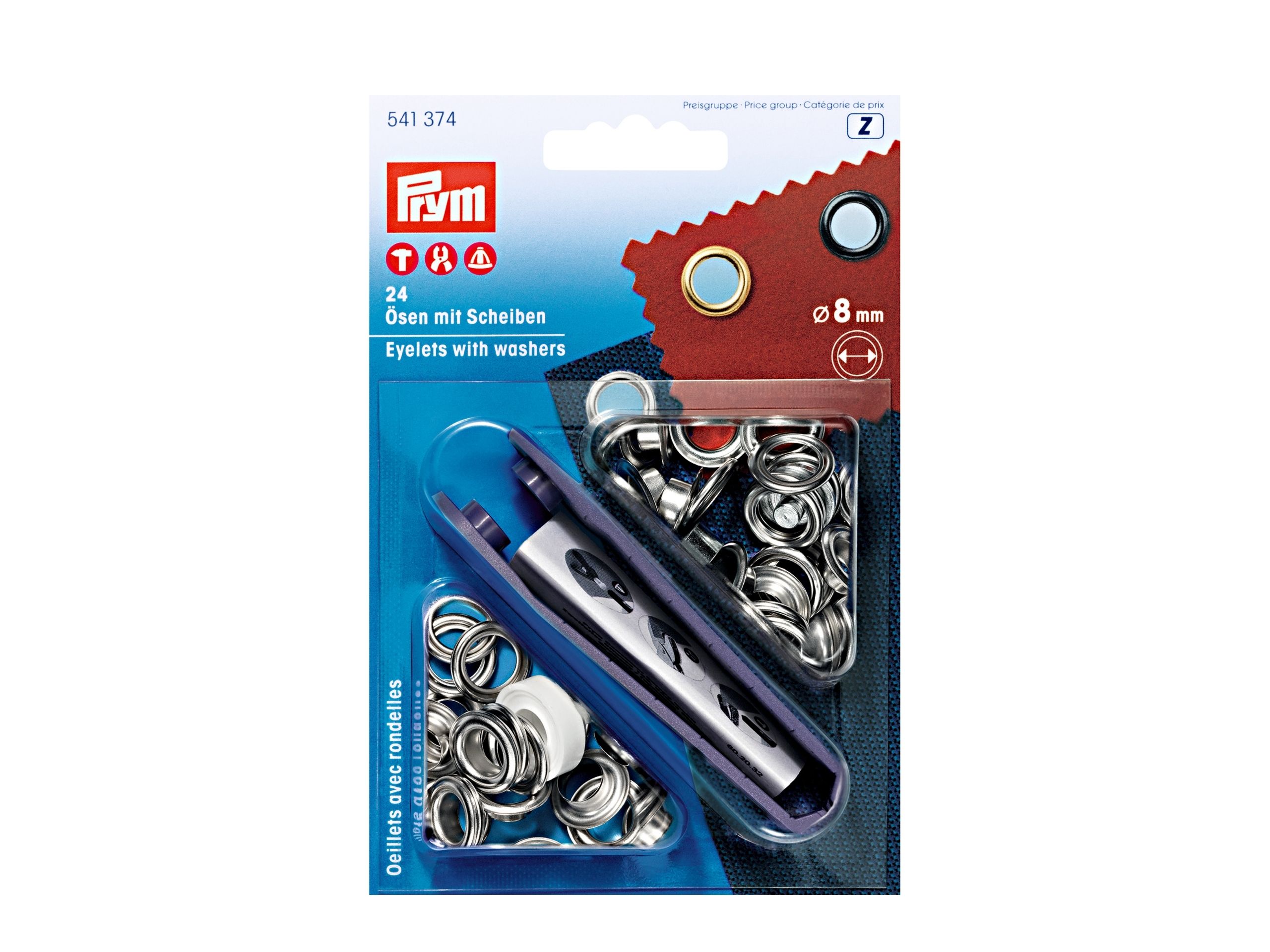 Prym Ösen und Scheiben 8,0 mm silberfarbig